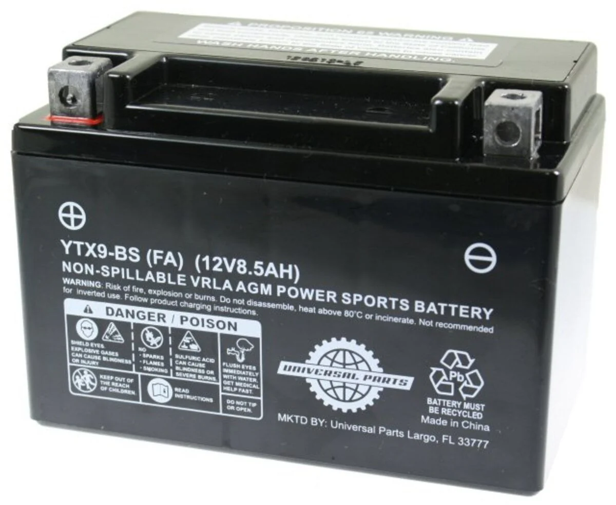 12V 8.5AH Battery YTX9-BS - Factory Activated