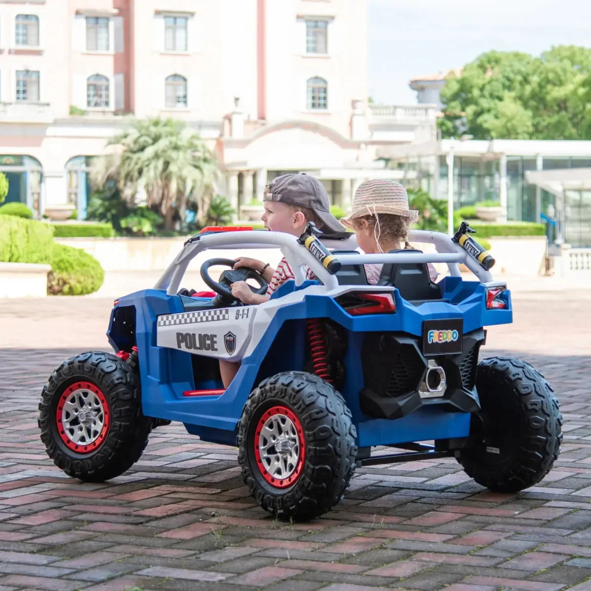 24V 4x4 Freddo Storm Police UTV 2-Seater for Kids with Lights & Sirens for Action-Packed Adventures - Image 6