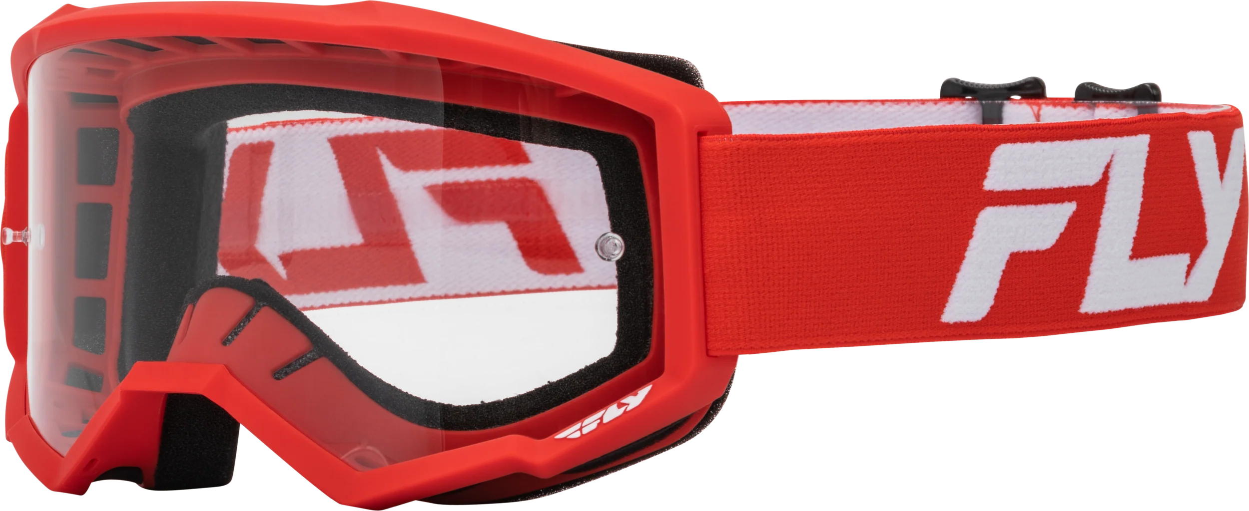 Focus Goggle Red/White W/ Clear Lens