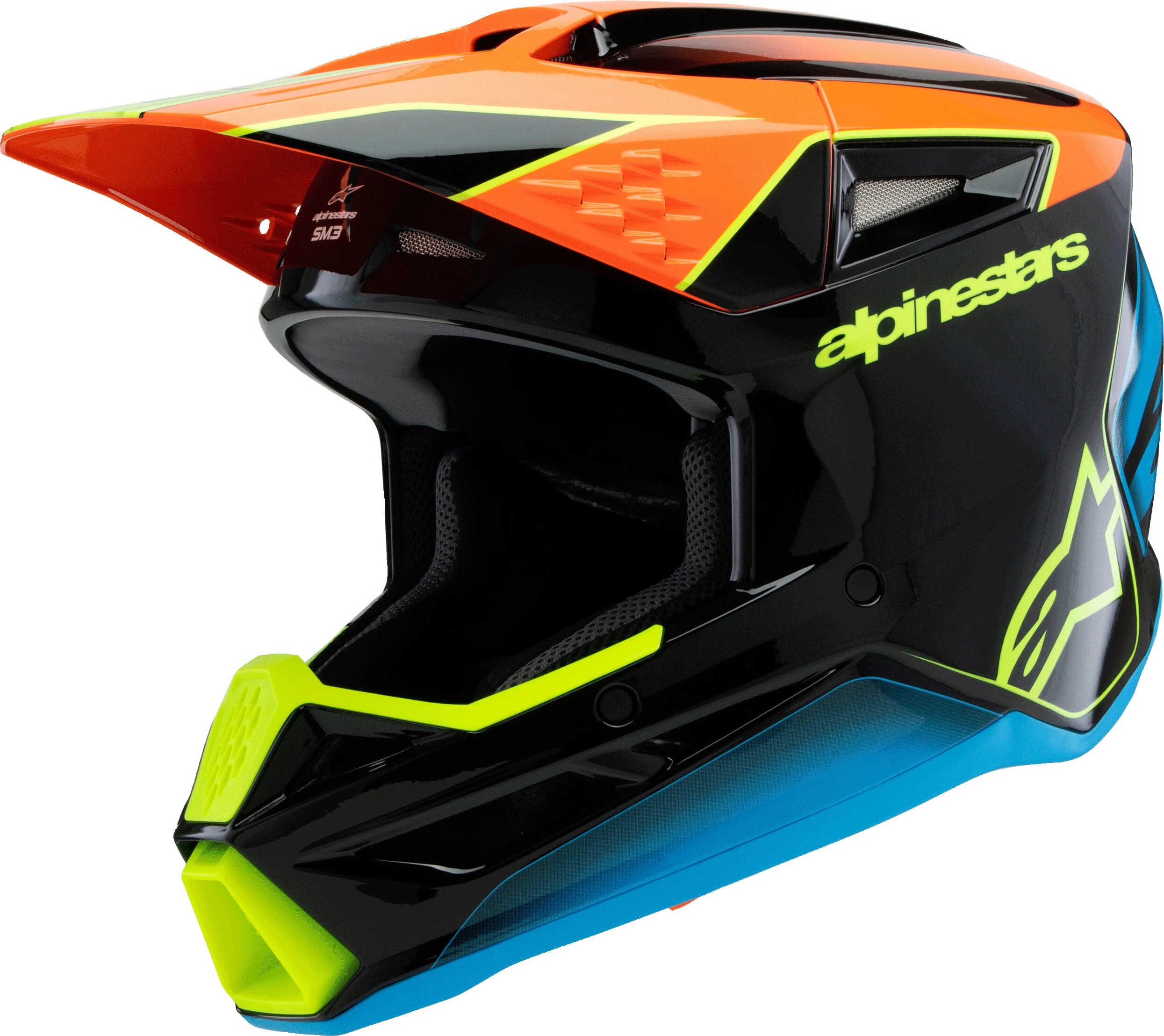 Sm3 Youth Fray Helmet Blk/Orng/Ylw Fluo Ys