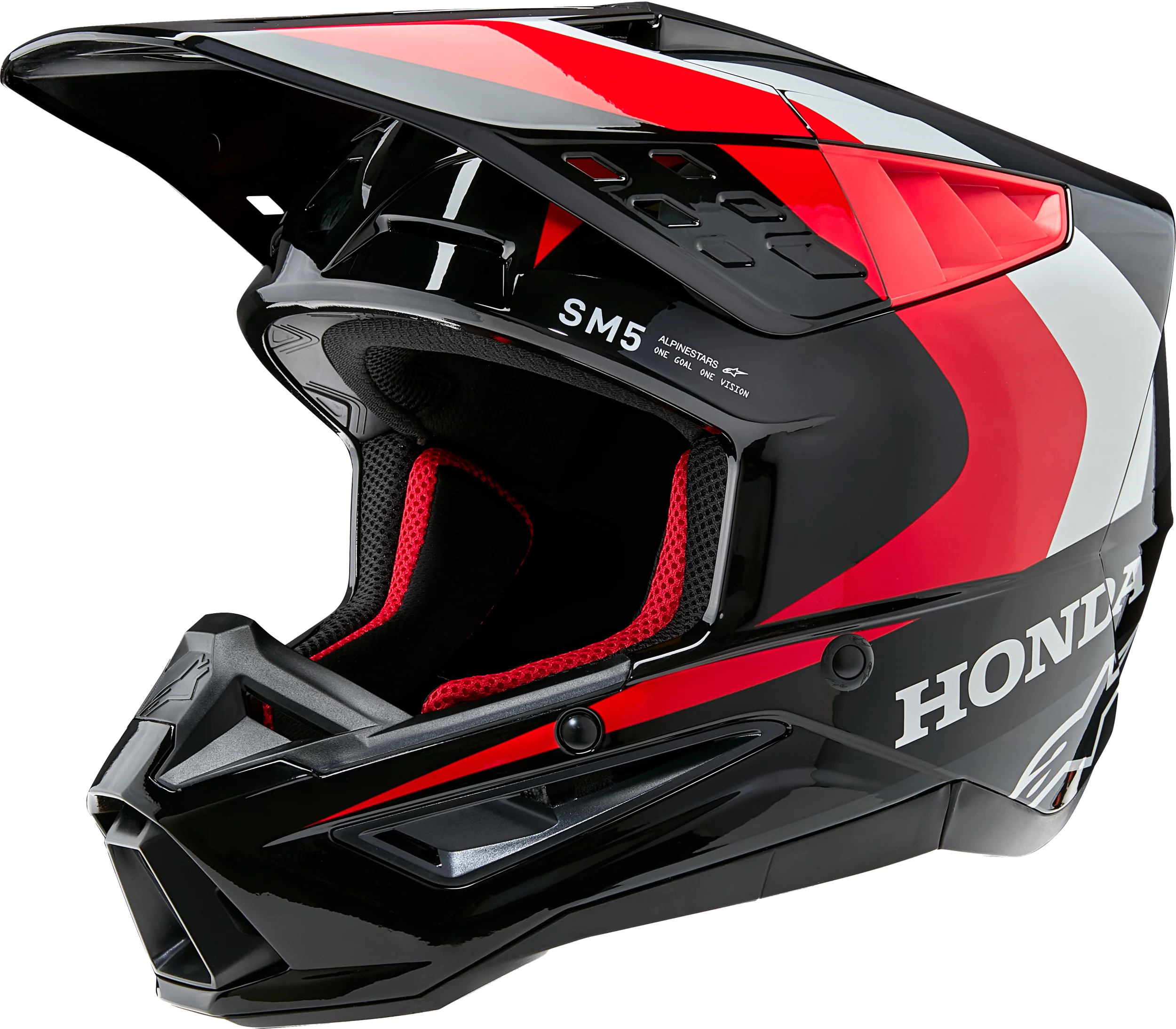 Honda S-M5 Helmet Black/Red Glossy Lg