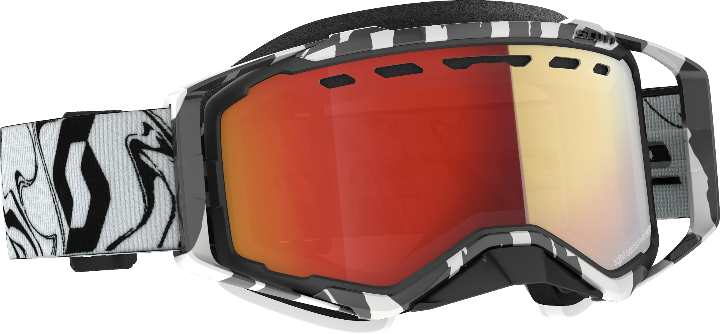 Prospect Goggle Snow Cross Ls Marble Blk/Wht W/Ls Red Chrome