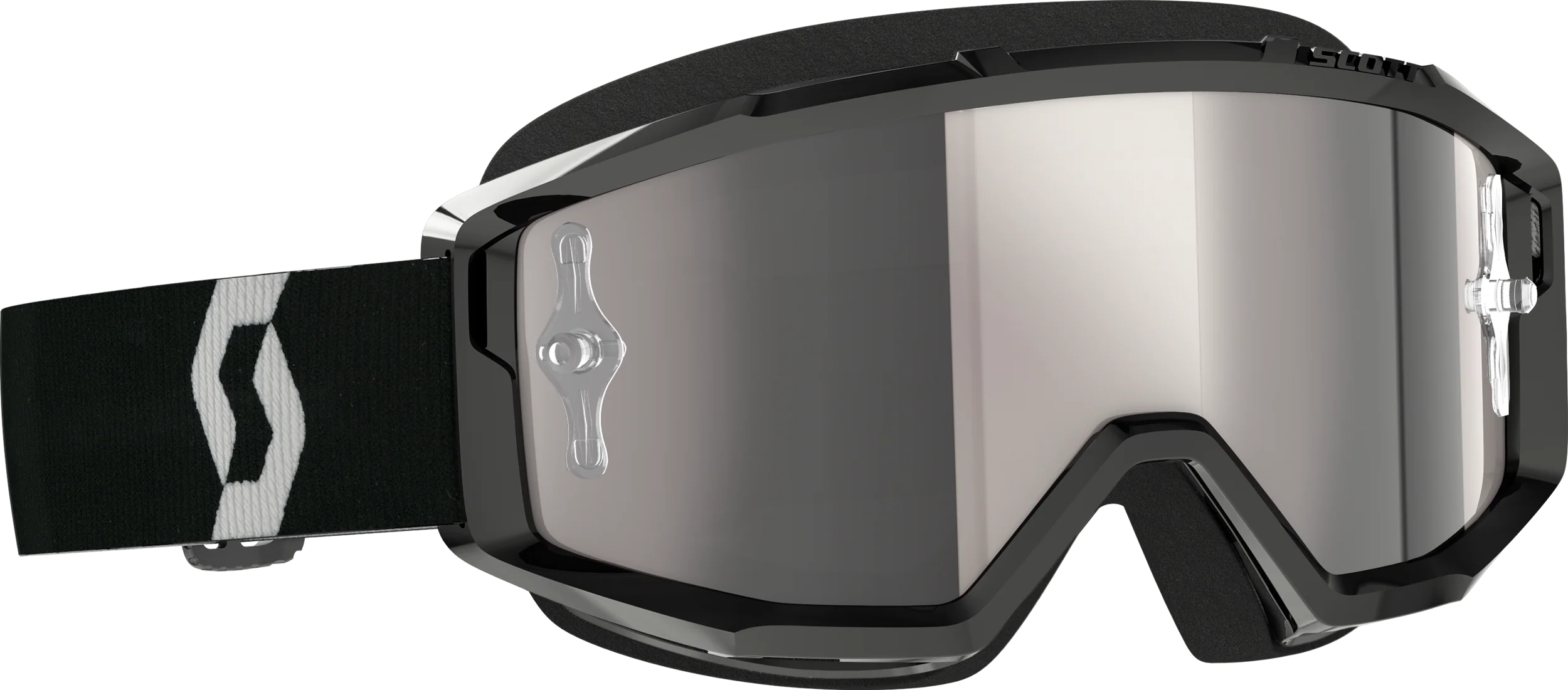 Primal Goggle Black/White Silver Chrome Works