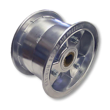 6 in. Aluminum Tri-Star Wheel, Live Axle Type, 1 in. ID, 1/4 in. Keyway with Steel Insert