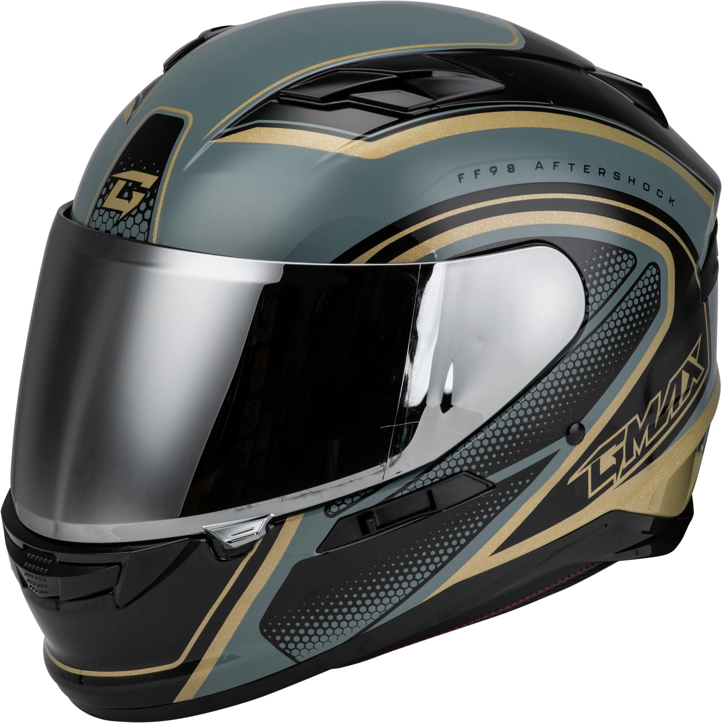 Ff-98 Aftershock Helmet Grey/Metallic Gold 2x