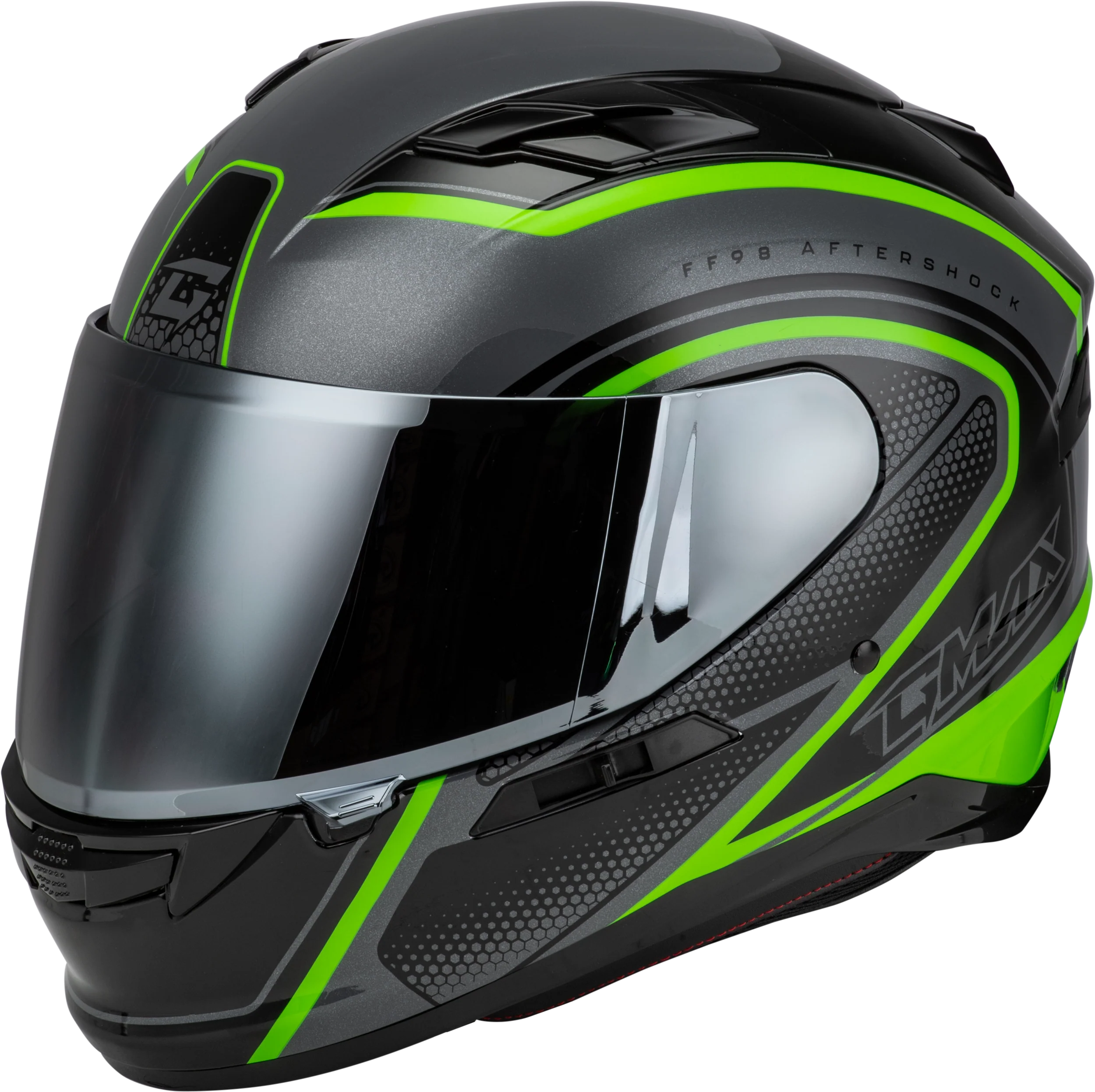 Ff-98 Aftershock Helmet Grey/Neon Green Xl
