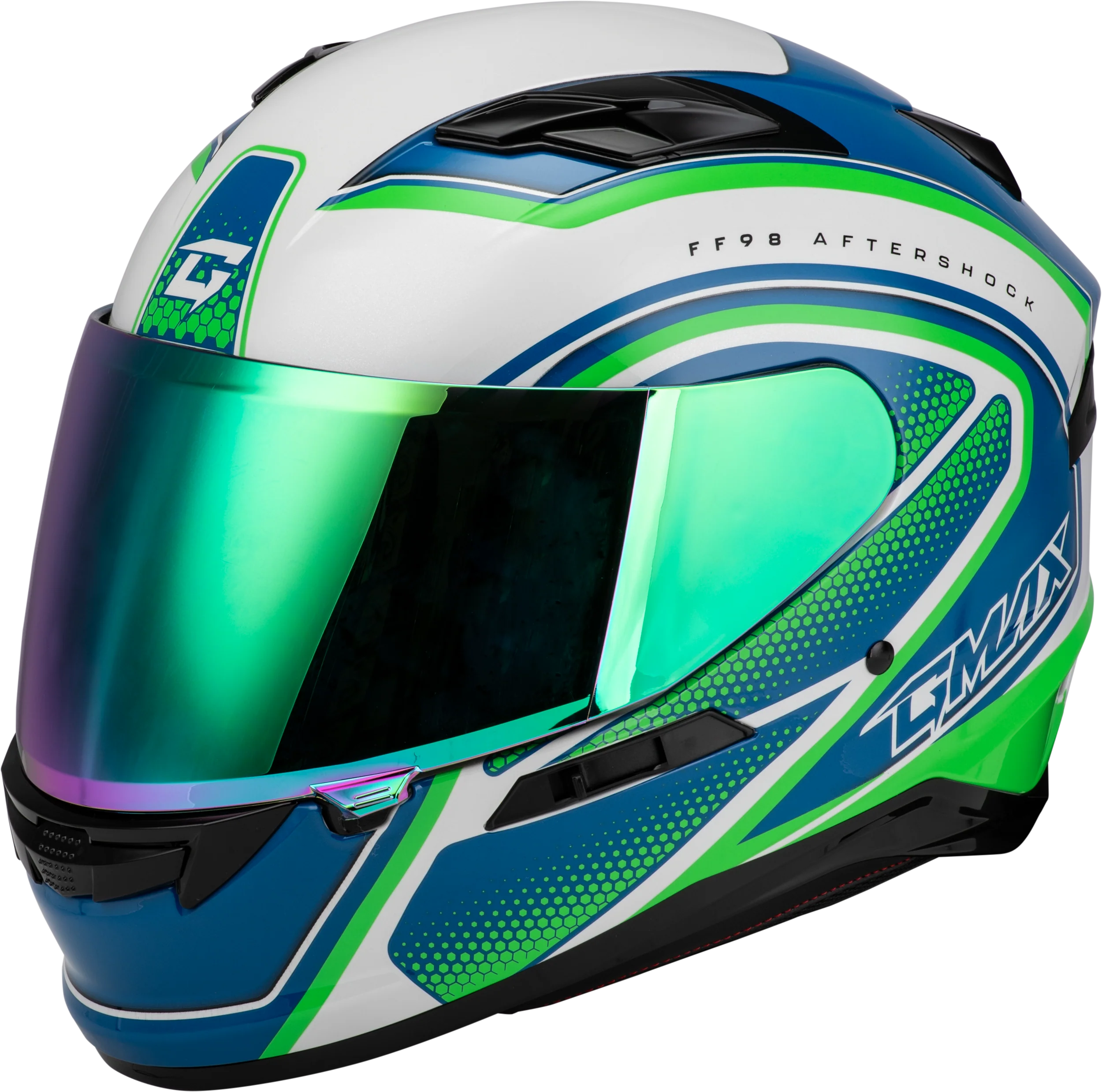 Ff-98 Aftershock Helmet White/Neon Green Md