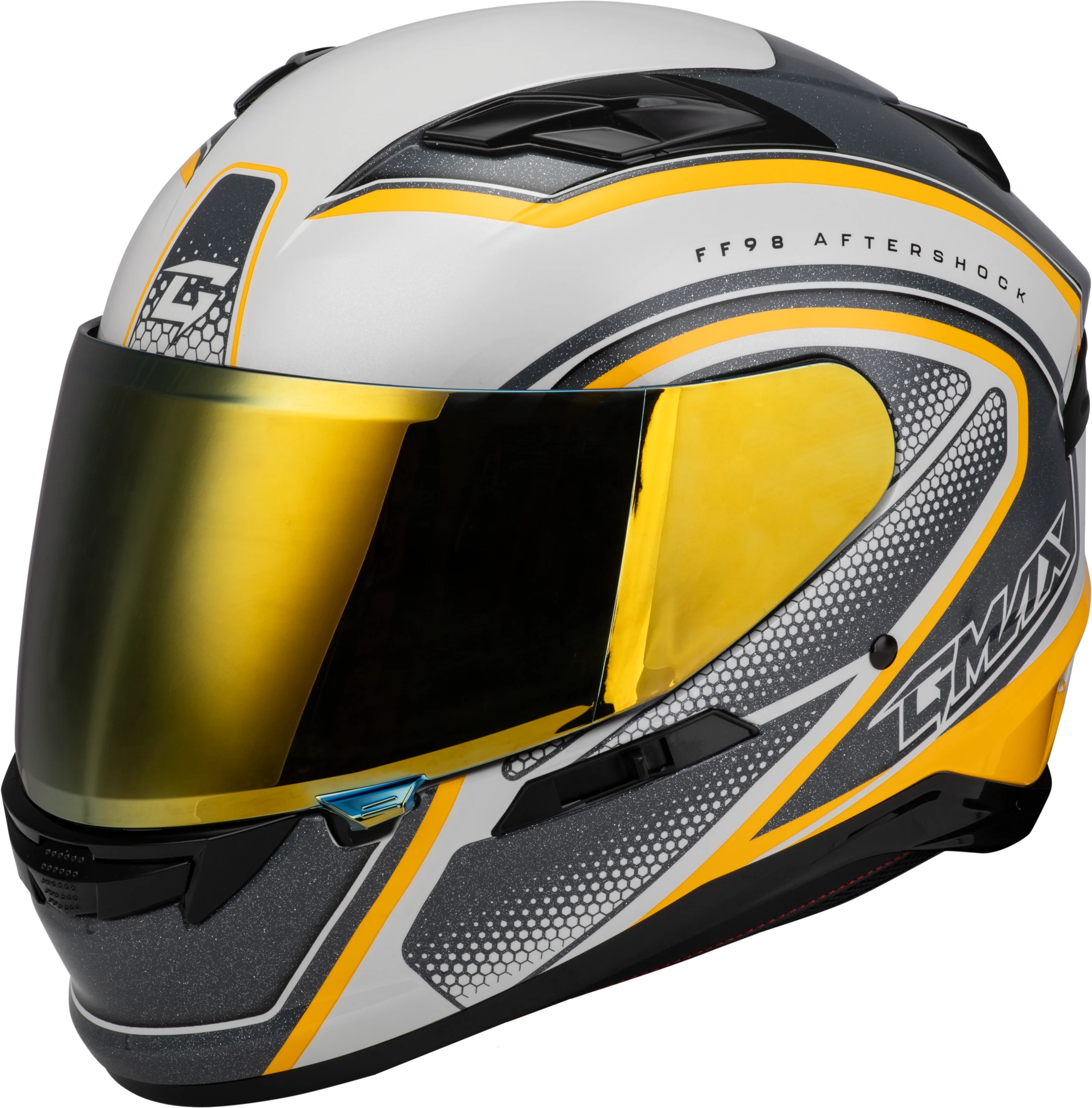 Ff-98 Aftershock Helmet White/Metallic Silver Xl