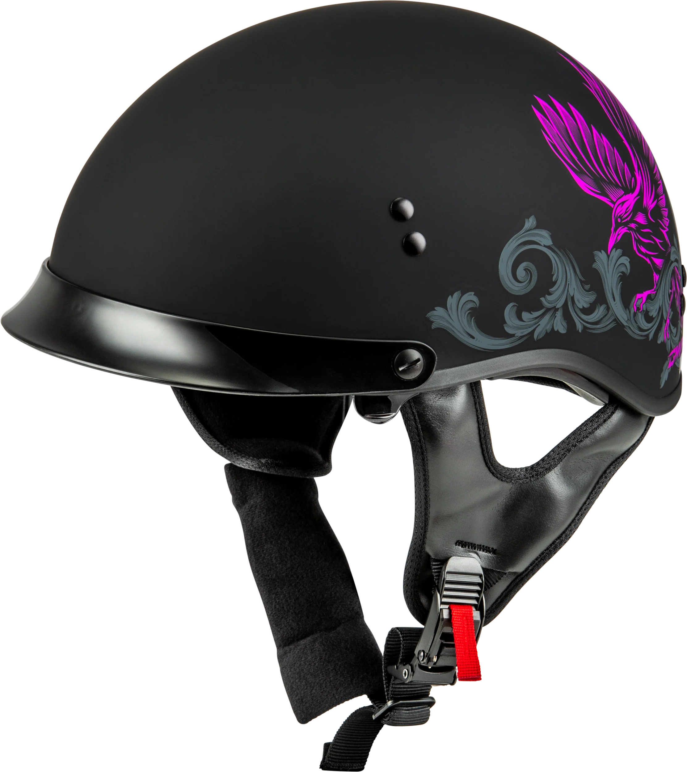 Hh-65 Corvus Helmet W/Peak Matte Black/Purple/Grey Xs