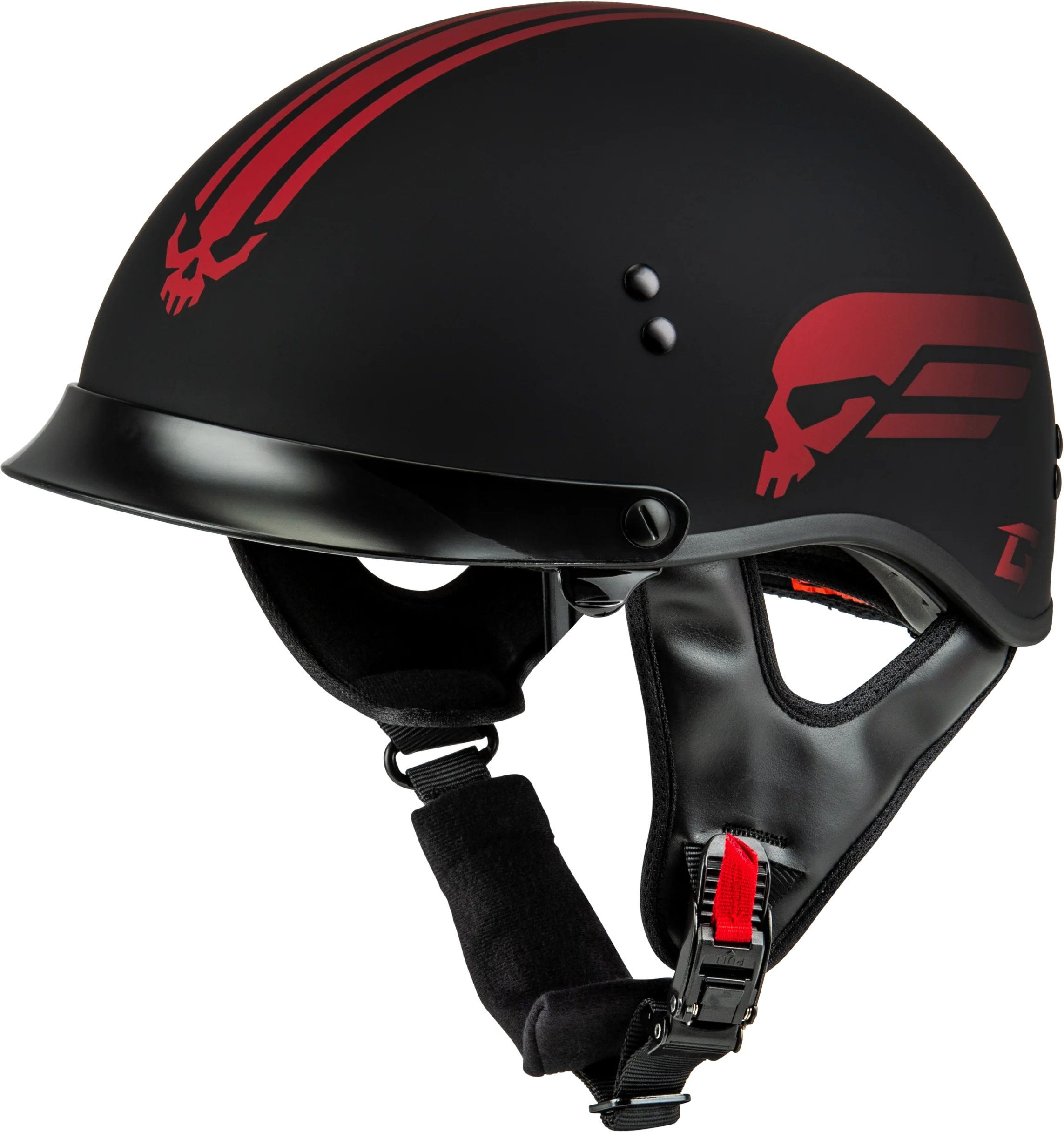 Hh-65 Retribution Helmet W/Peak Matte Black/Red Xl
