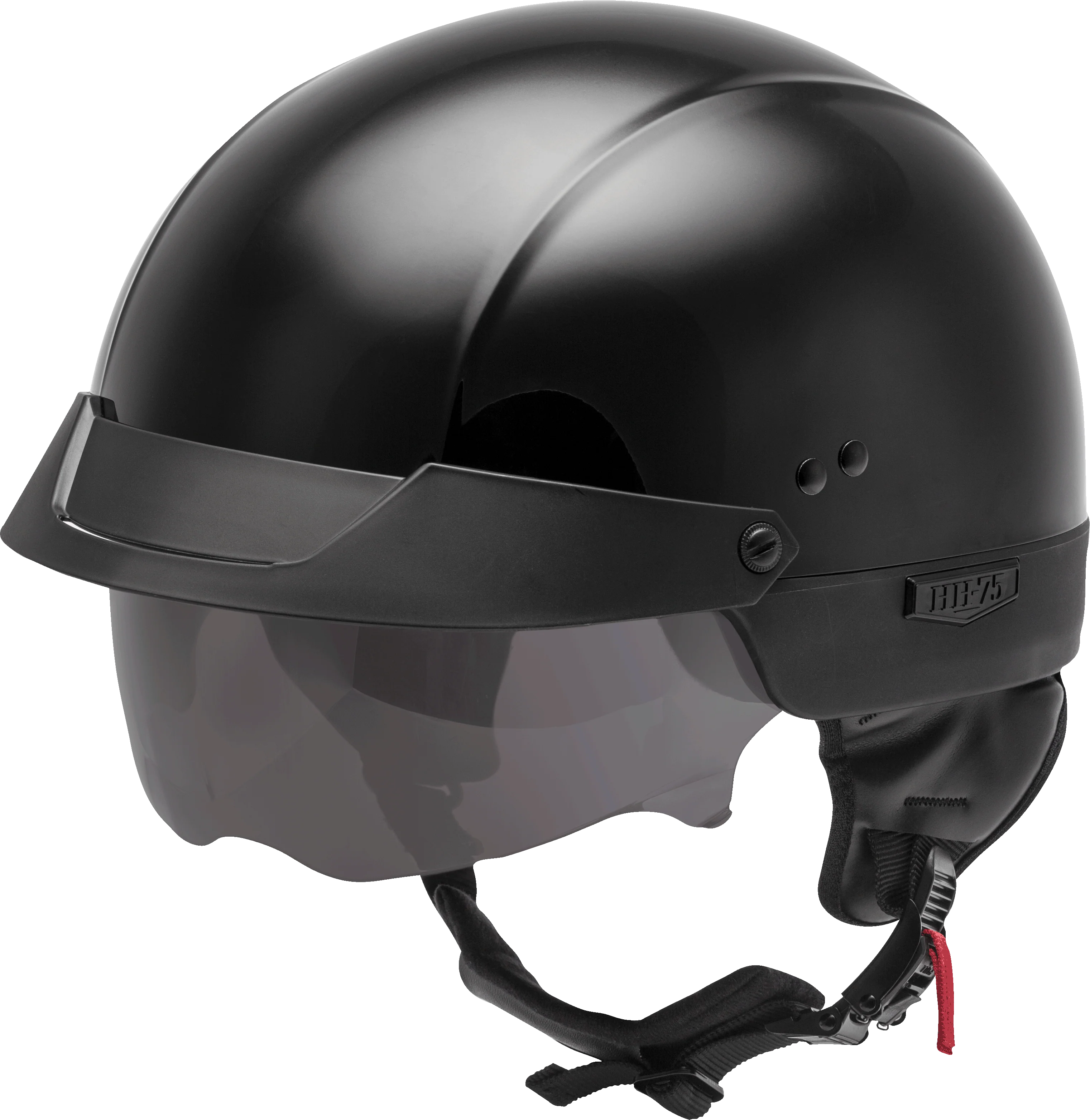 Hh-75 Half Helmet Black Xs
