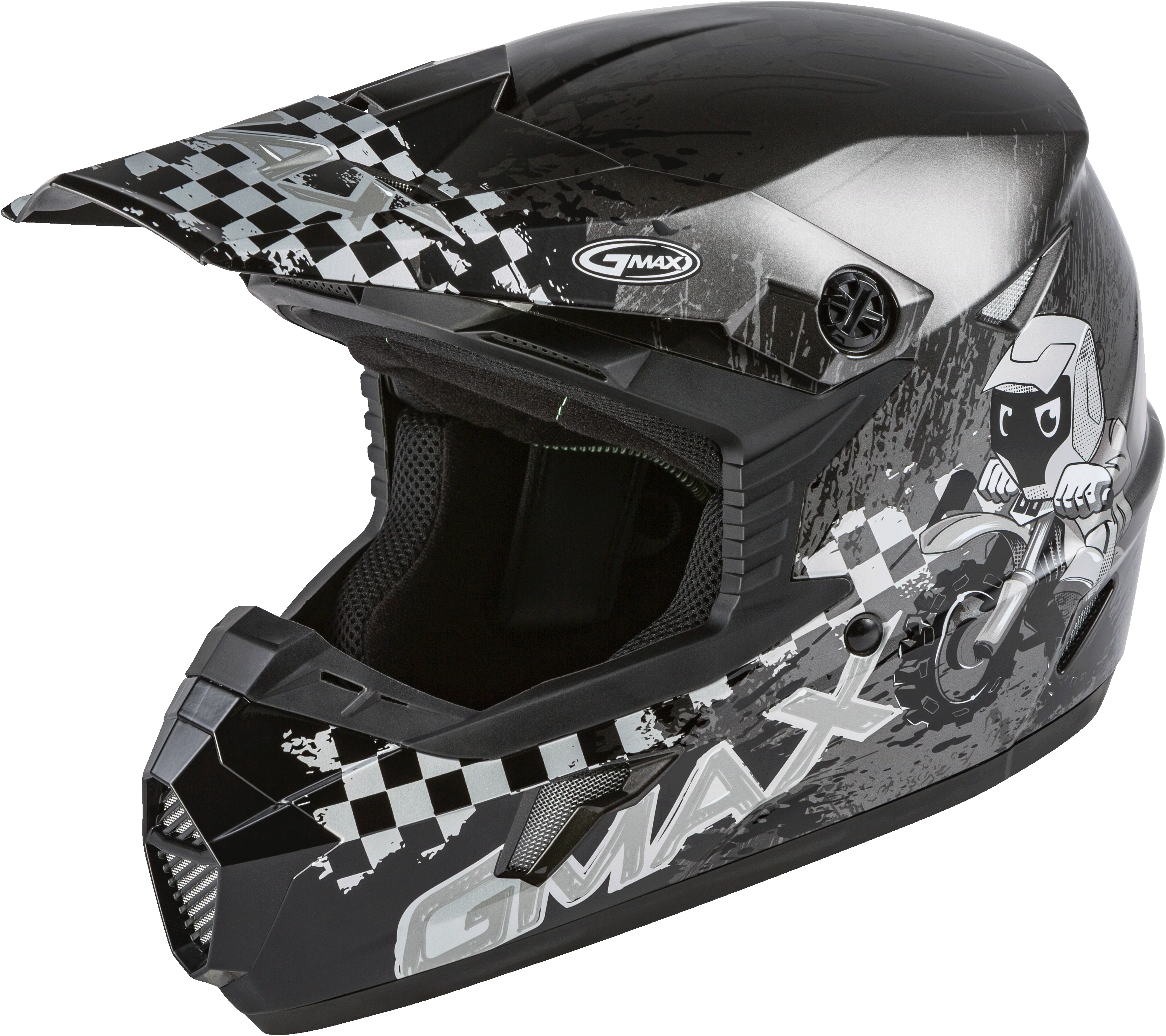 Youth Mx-46y Off-Road Anim8 Helmet Dark Silver/Black Yl
