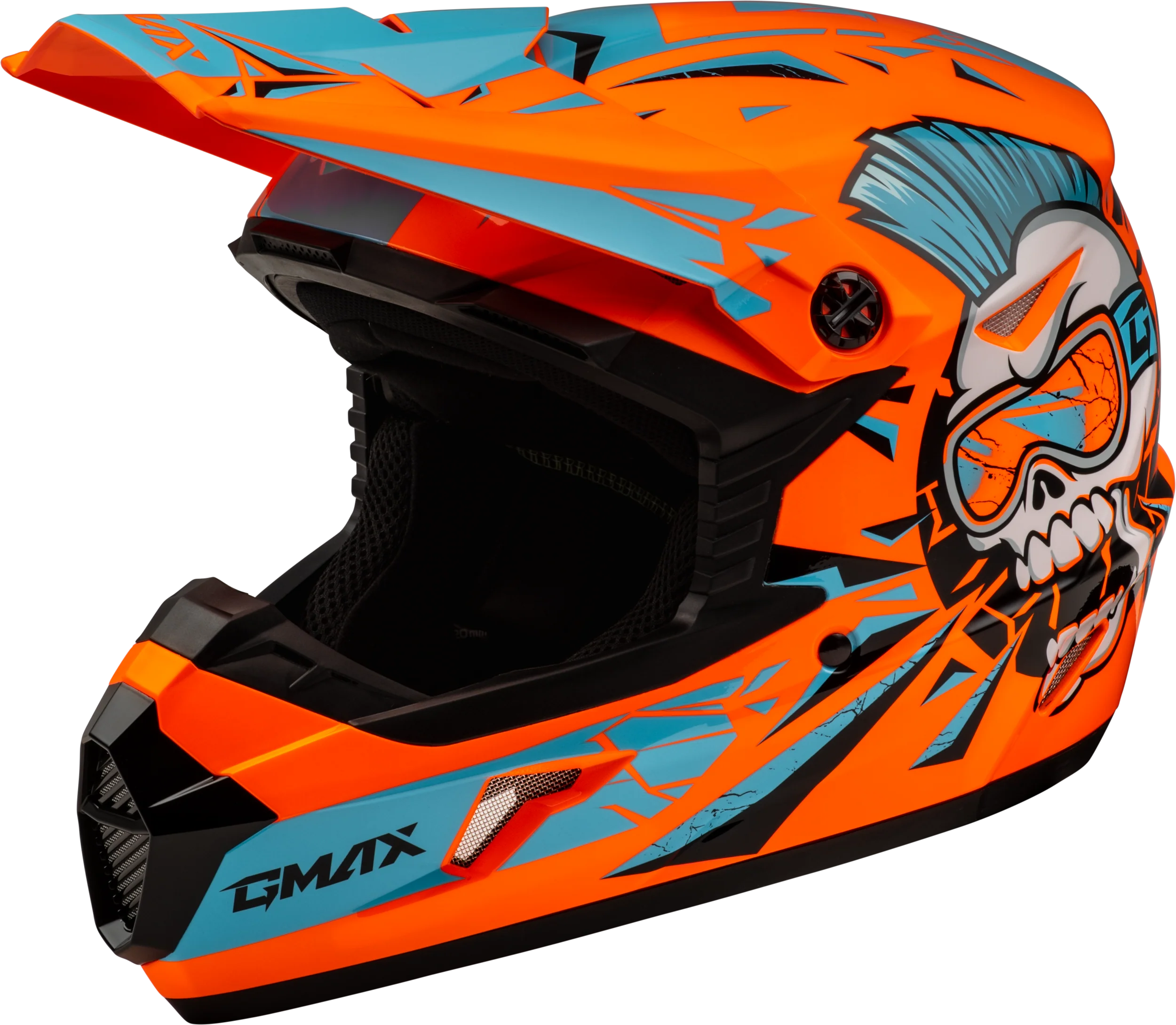 Youth Mx-46y Unstable Helmet Hi Vis Orange/Blue Ys