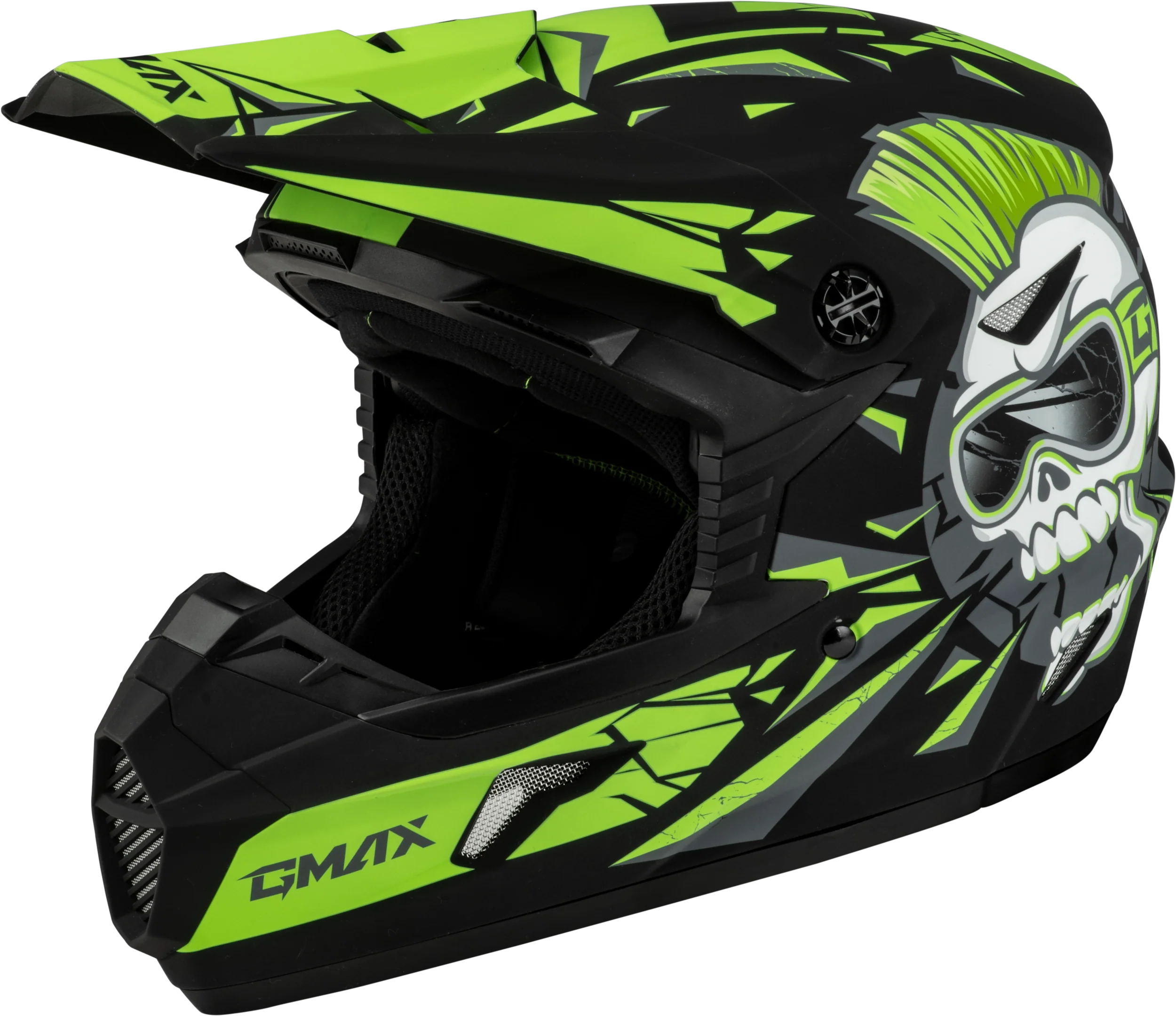 Youth Mx-46y Unstable Helmet Matte Black/Green Ys
