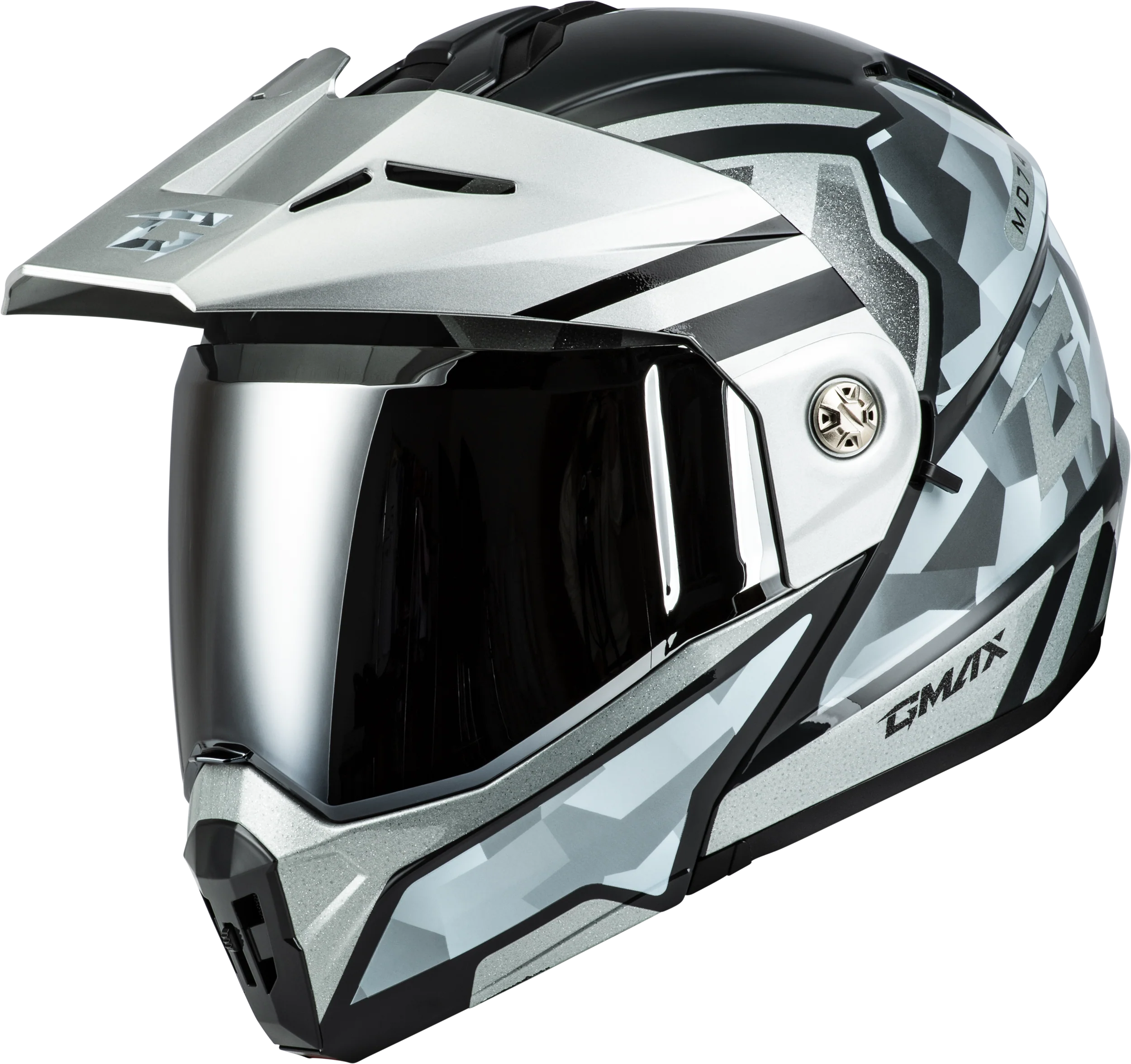 Md-74 Striker Modular Helmet W Slvr Shield Slvr/Blu Mtlc Lg