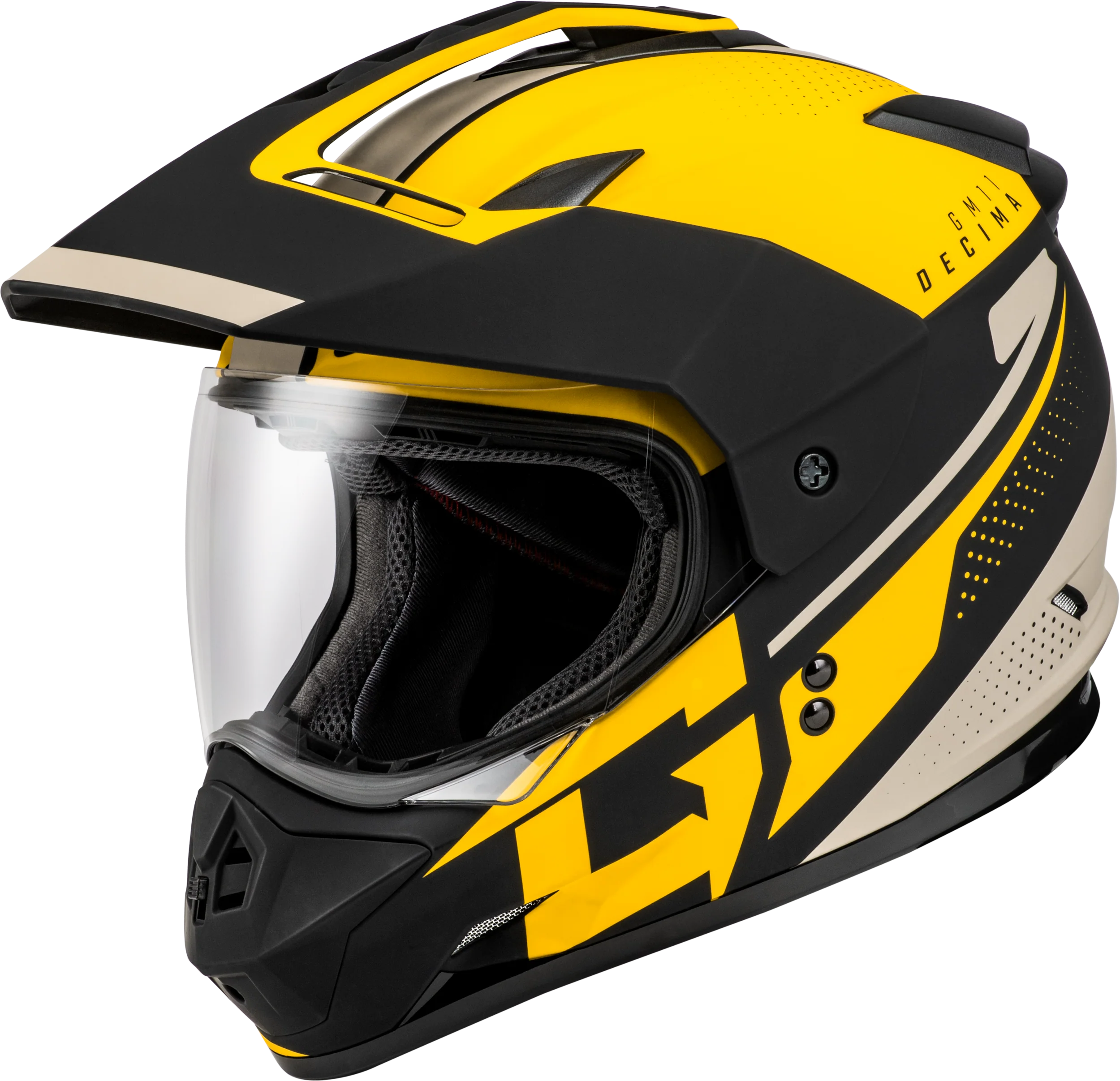 Gm-11 Decima Helmet Matte Black/Yellow/Grey 2x
