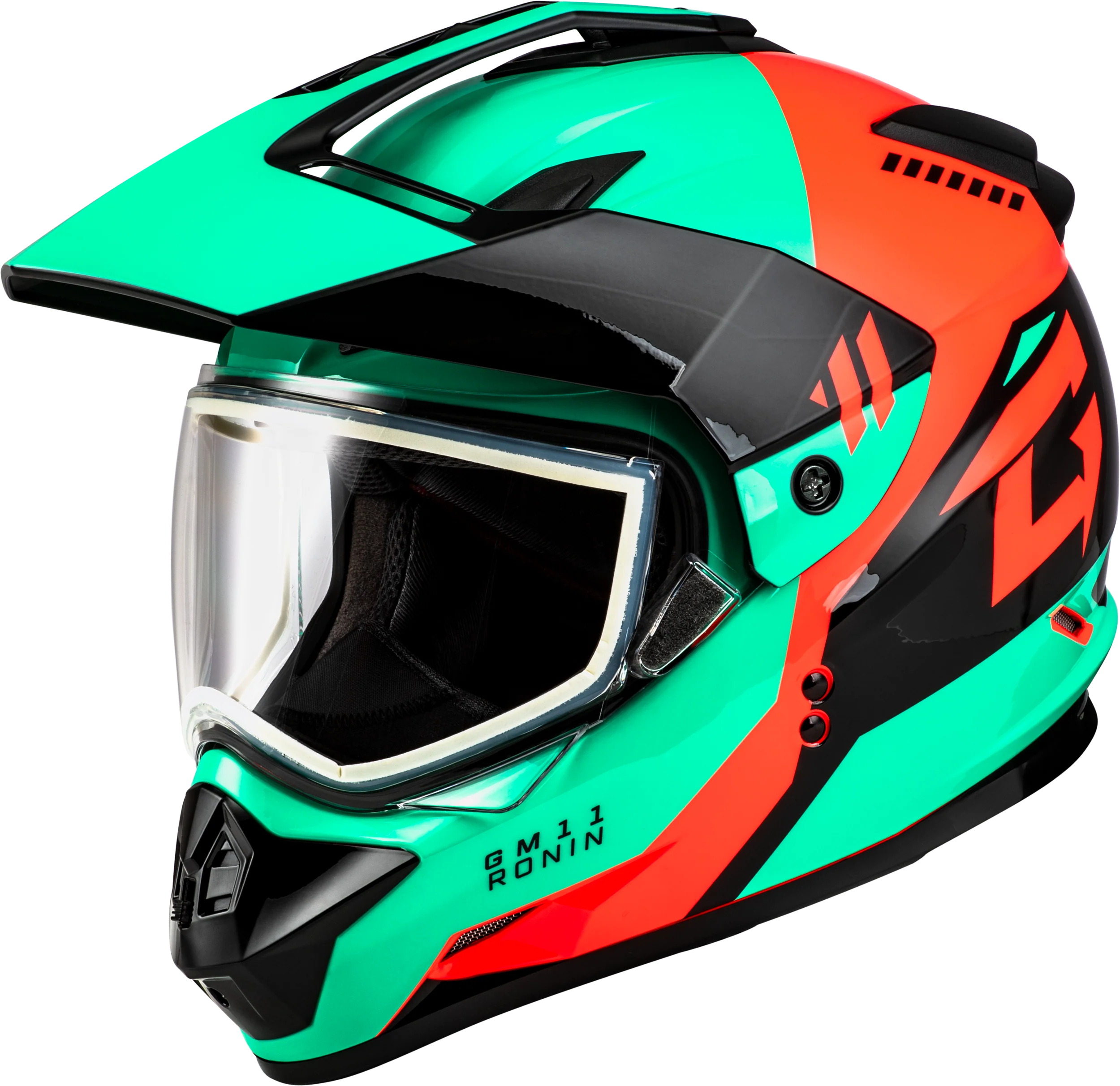 Gm-11 Ronin Helmet Black/Aqua/Coral Md
