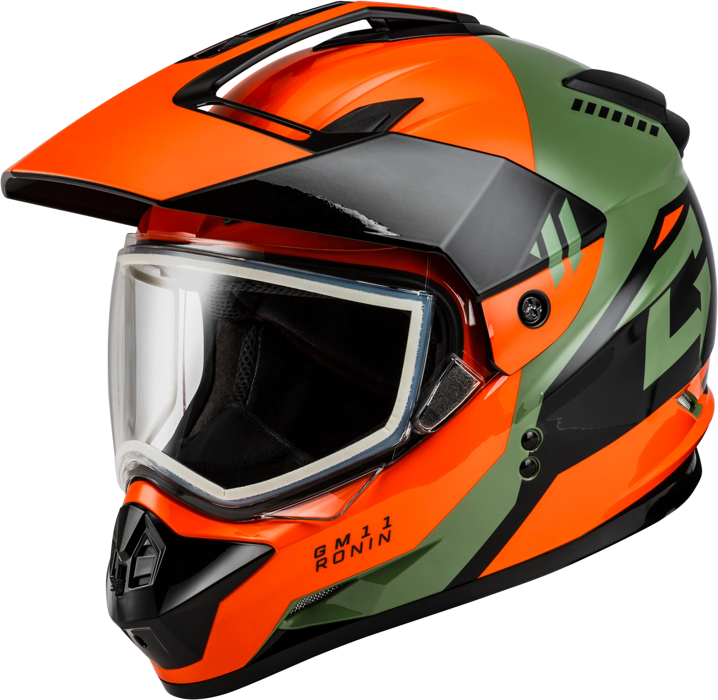 Gm-11s Ronin Snow Helmet Orange/Green/Black 2x