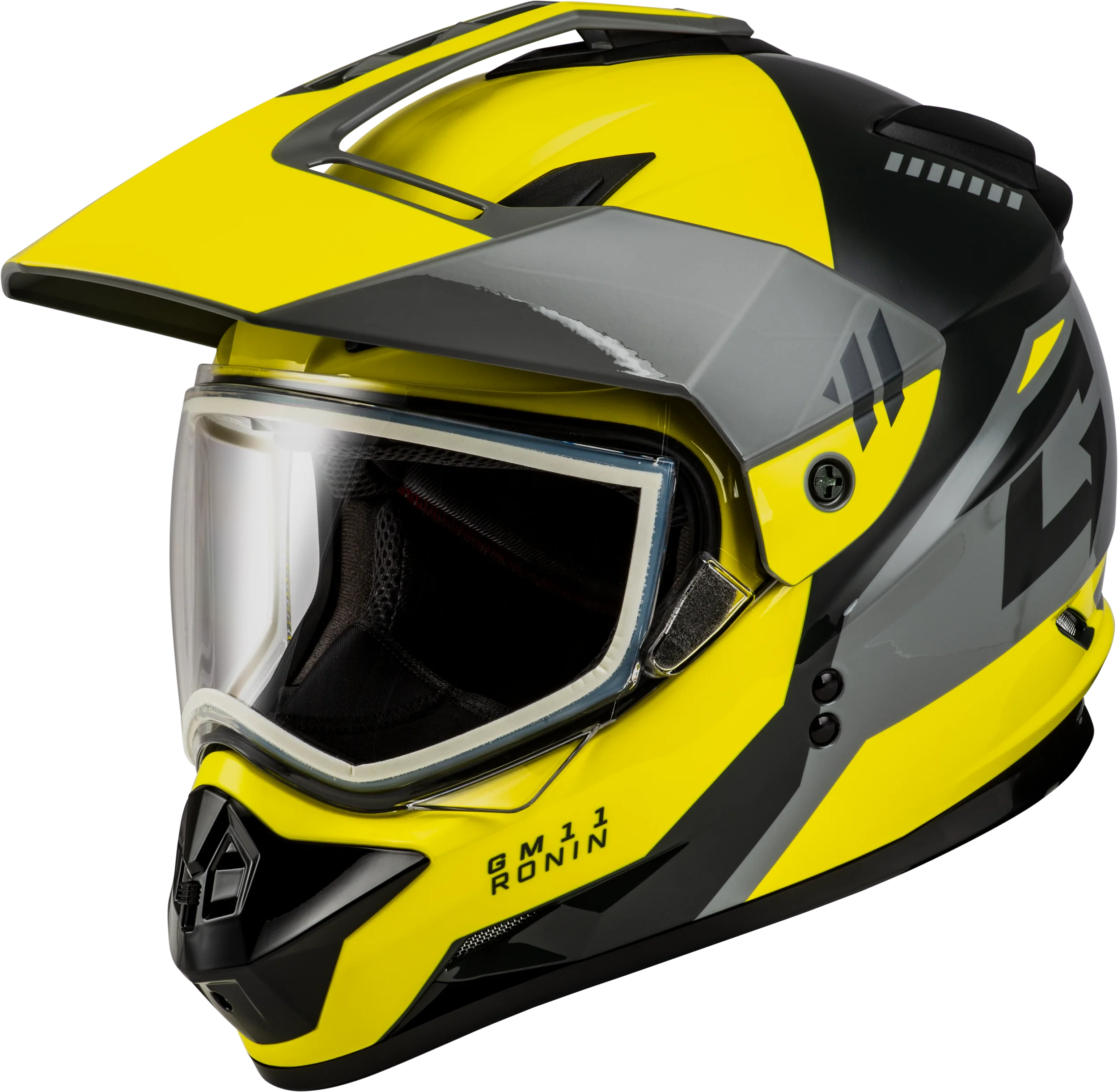 Gm-11s Ronin Snow Helmet Yellow/Silver/Grey Md