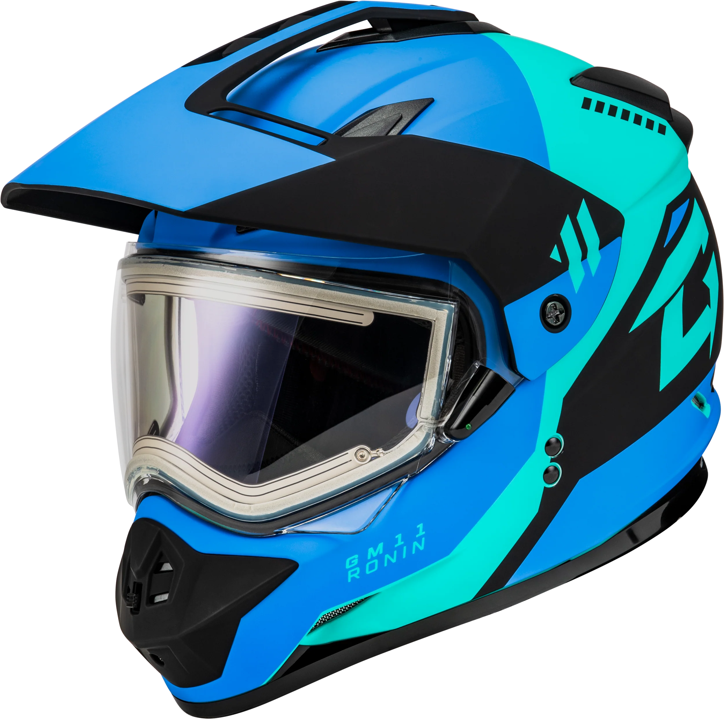 Gm-11s Ronin Snow Helmet W/ Elec Shield Matte Blk/Blue Xs