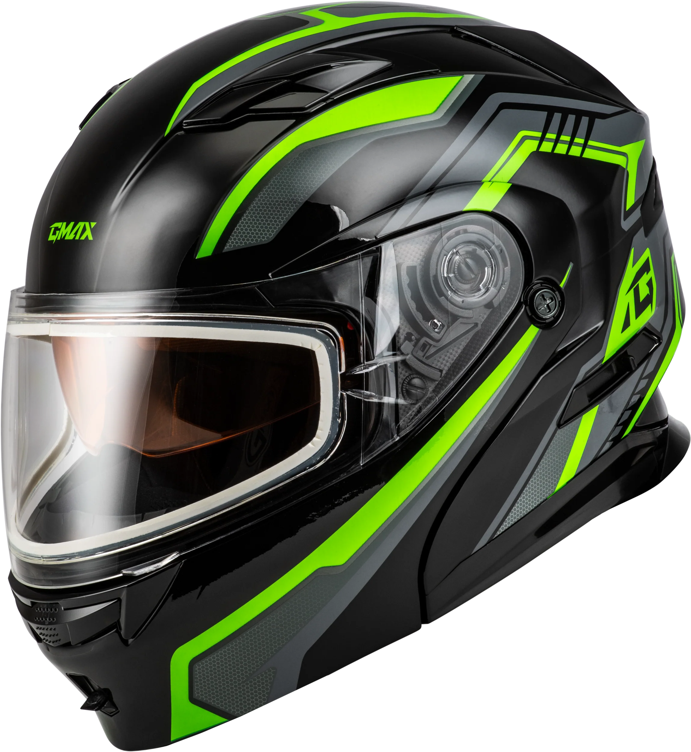 Md-01s Transistor Snow Helmet Black/Grey/Green 3x