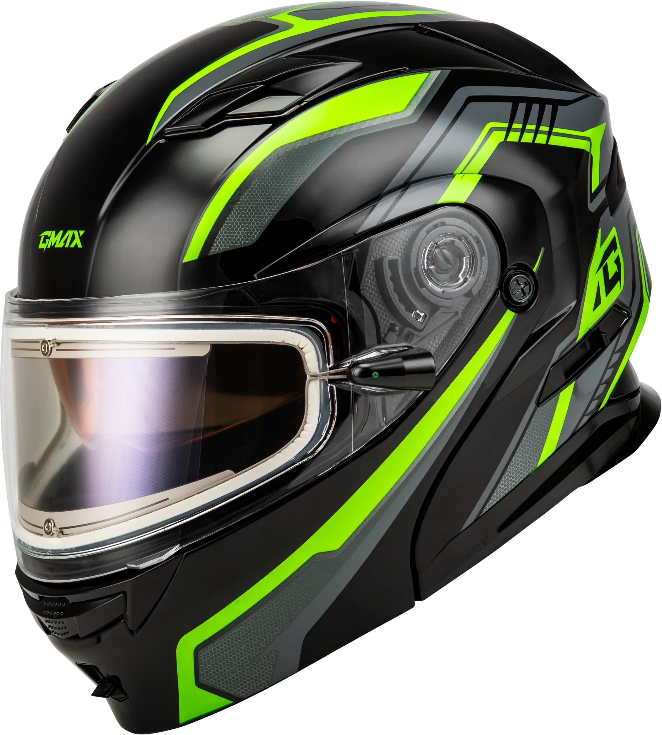 Md-01s Transistor Snow Helmet W Elec Shld Blk/Grey/Green Md