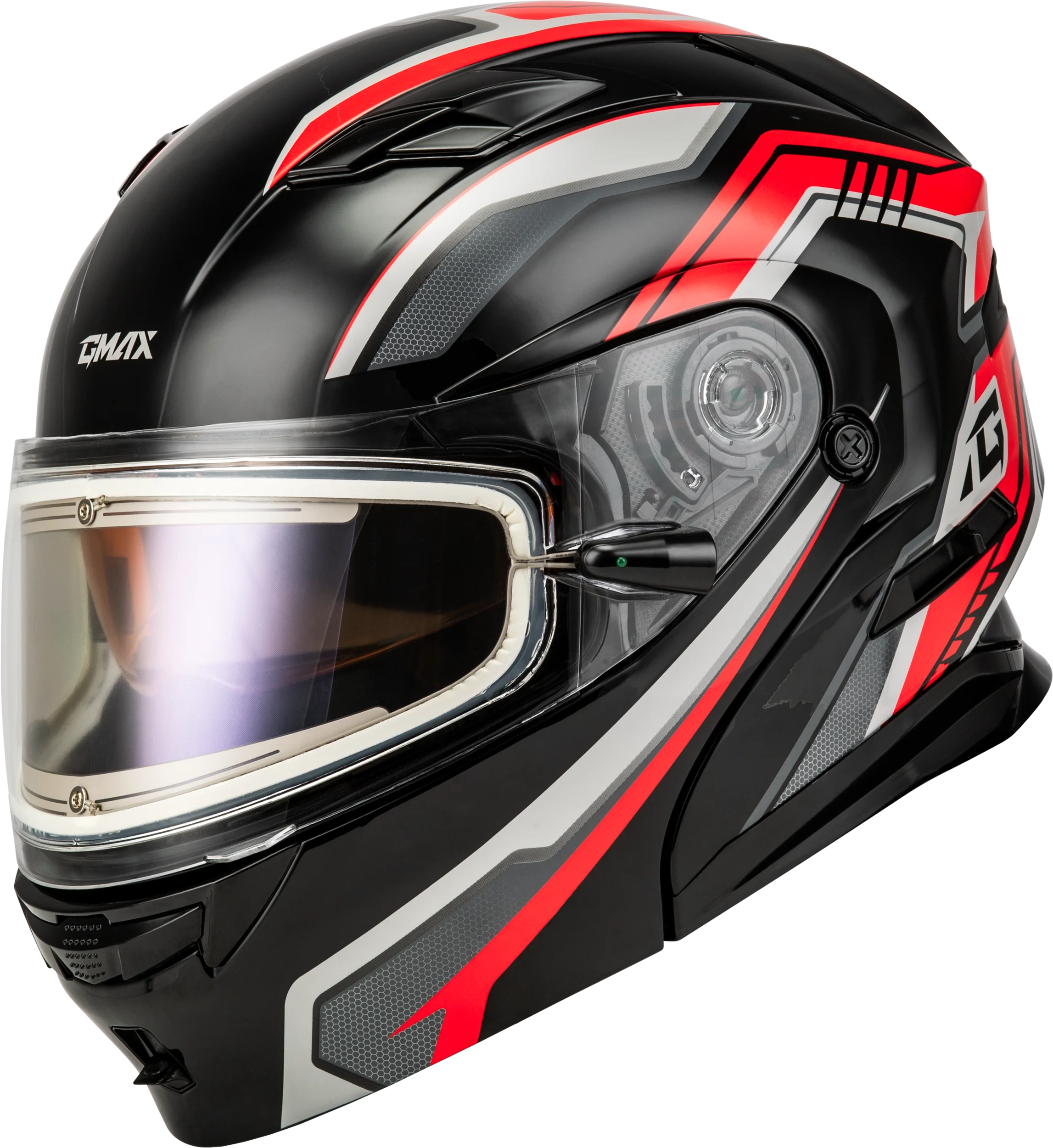 Md-01s Transistor Snow Helmet W Electric Shield Black/Red Xs