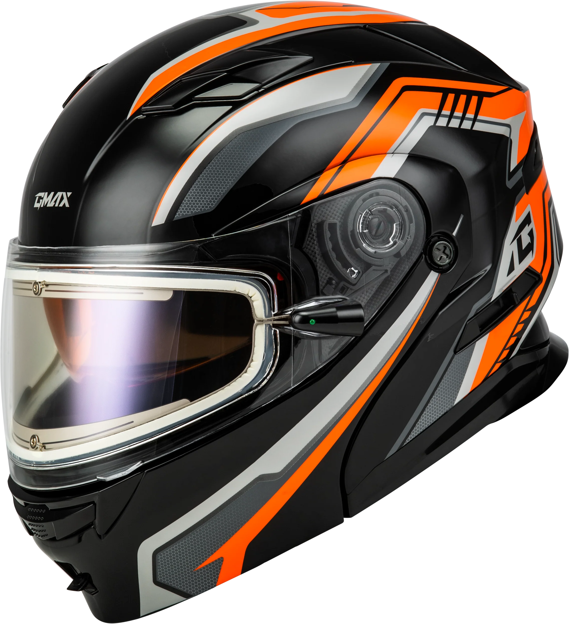 Md-01s Transistor Snow Helmet W Electric Shld Orange/Blk 2x