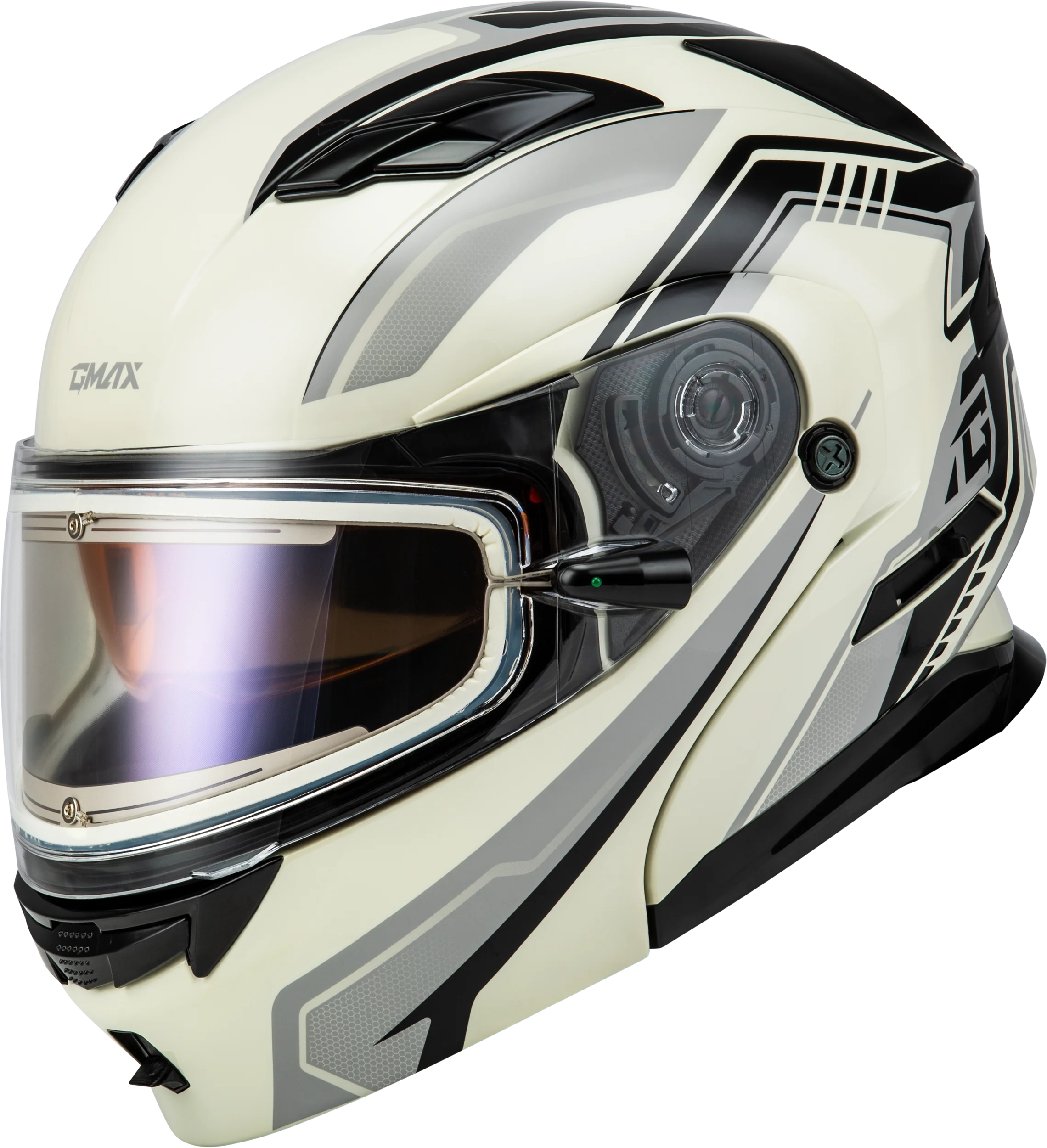 Md-01s Transistor Snow Helmet W Elec Shld White/Grey/Blk Xl
