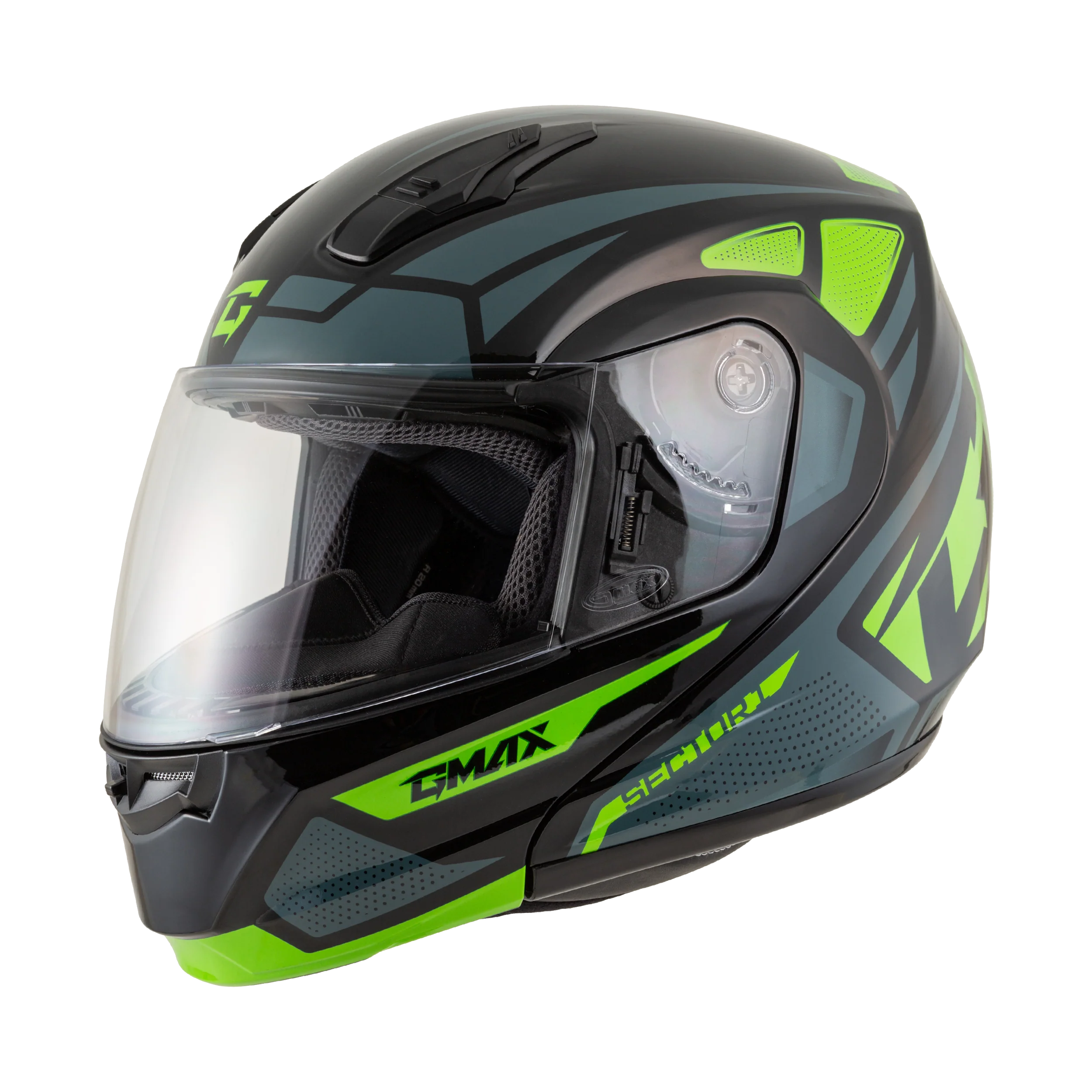 Md-04 Sector Helmet Black/Grn/Wht Sm