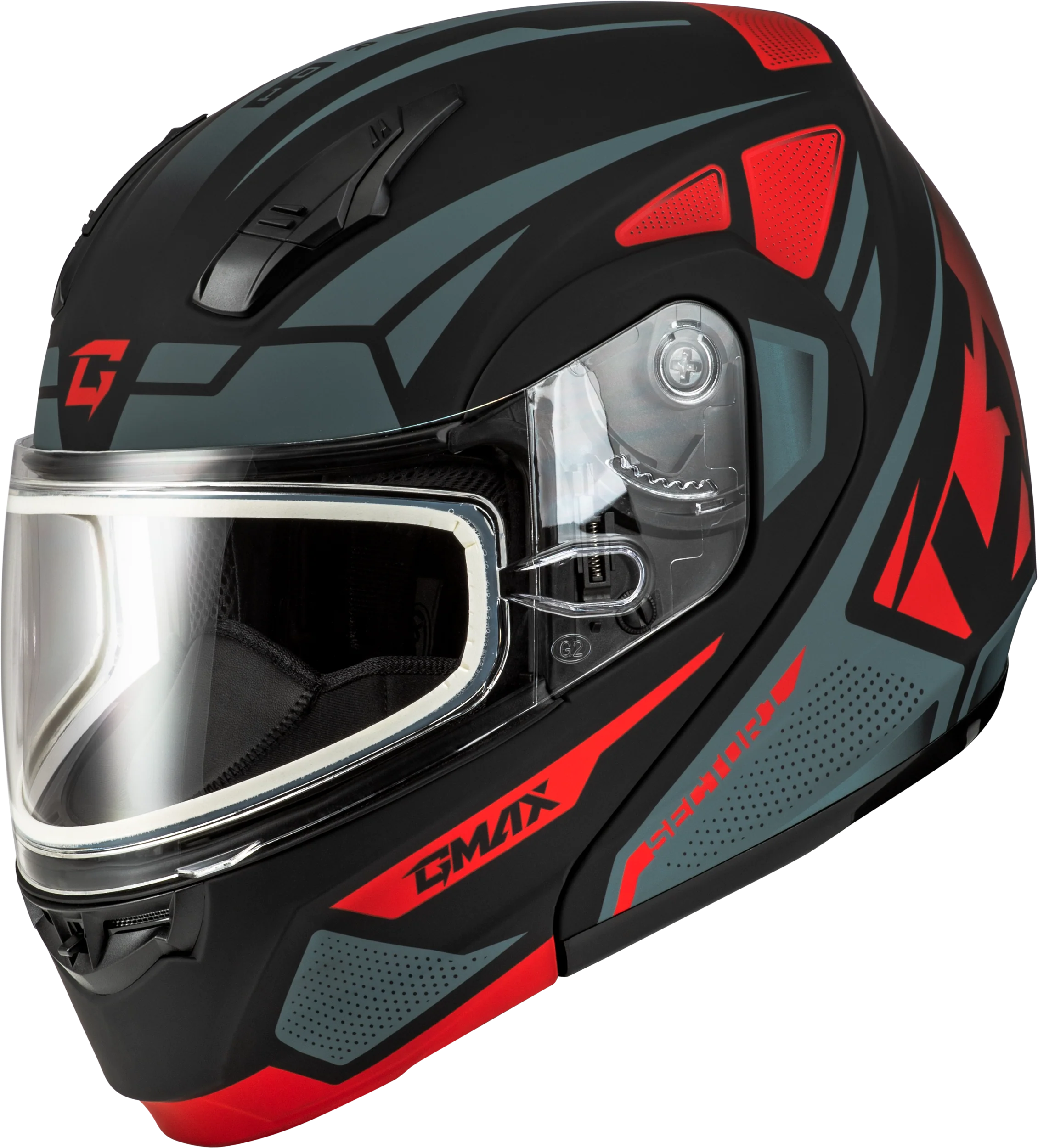 Md-04s Sector Snow Helmet Matte Black/Red Xs