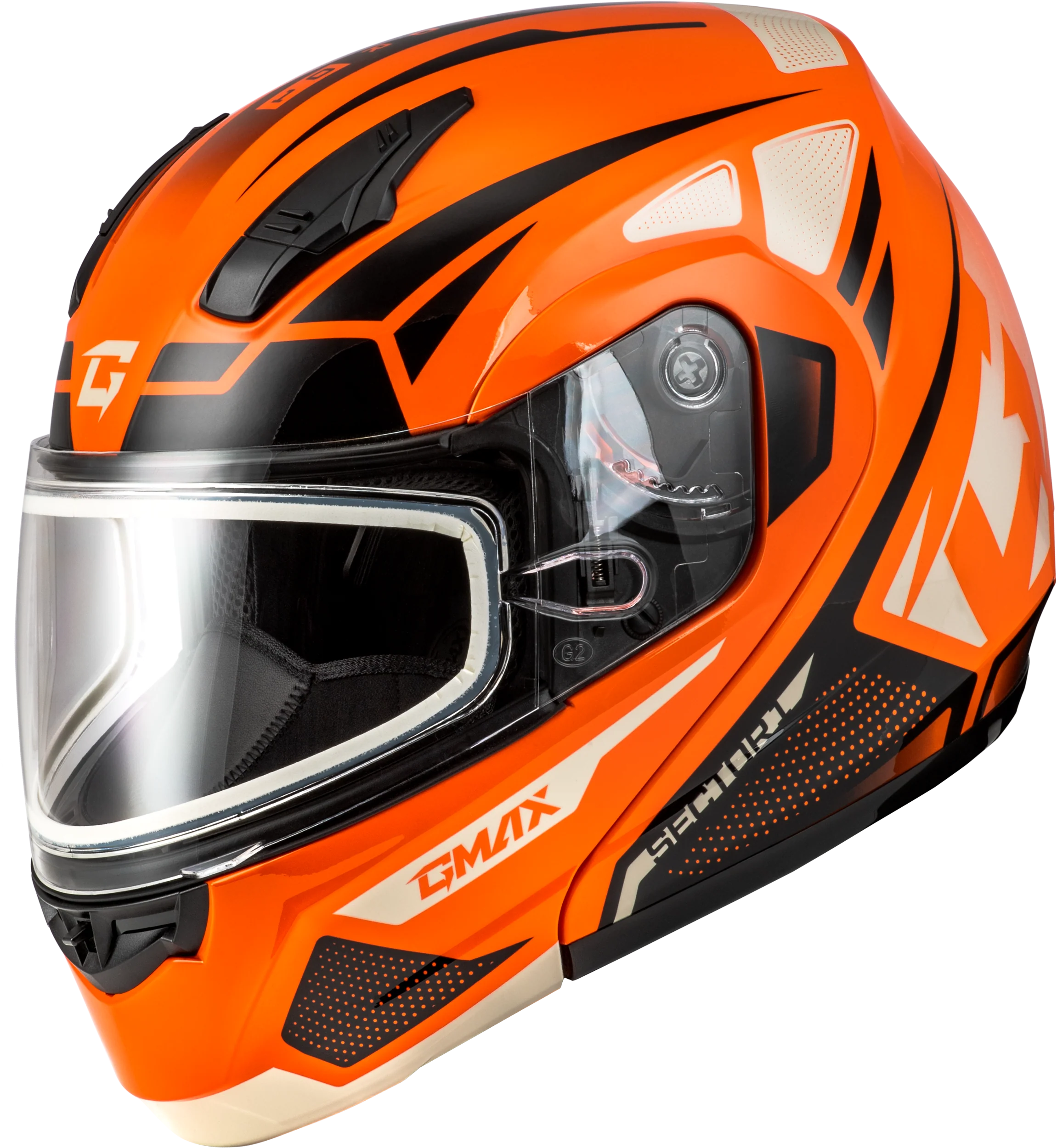 Md-04s Sector Snow Helmet Orange/Black Xl
