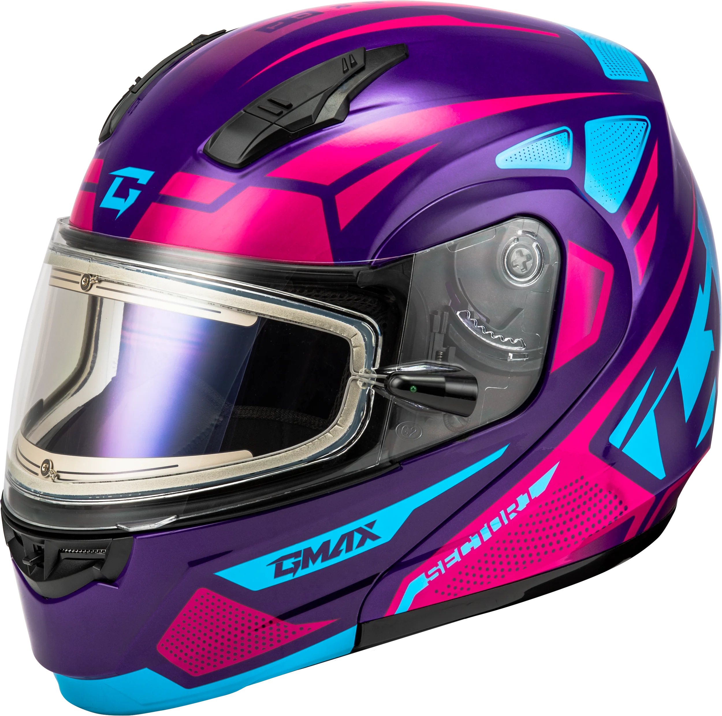 Md-04s Sector Snow Helmet W/ Electric Shield Violet/Pink Sm