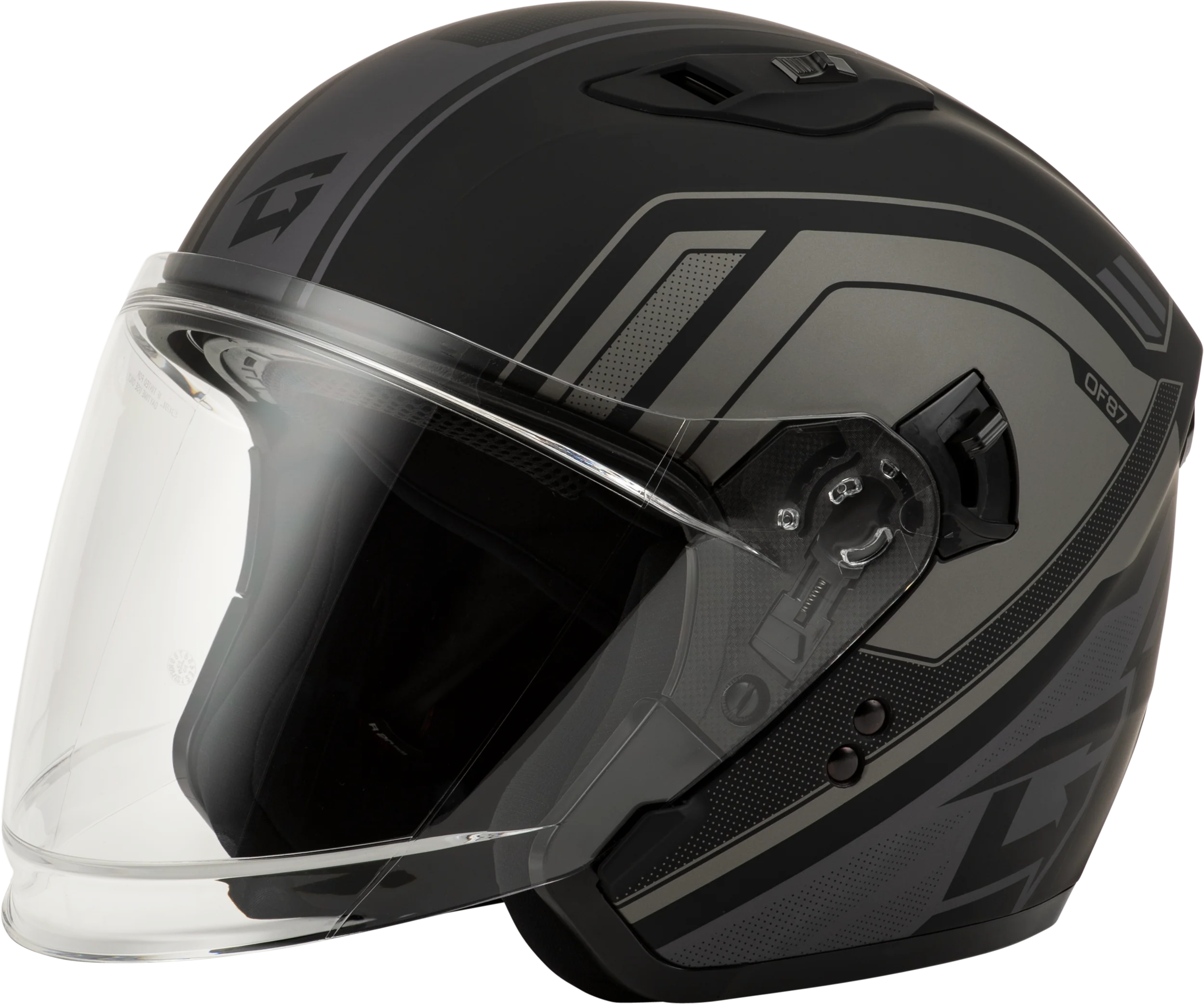 Of-87 Duke Helmet W/Led Light Matte Blk/Grey Sm