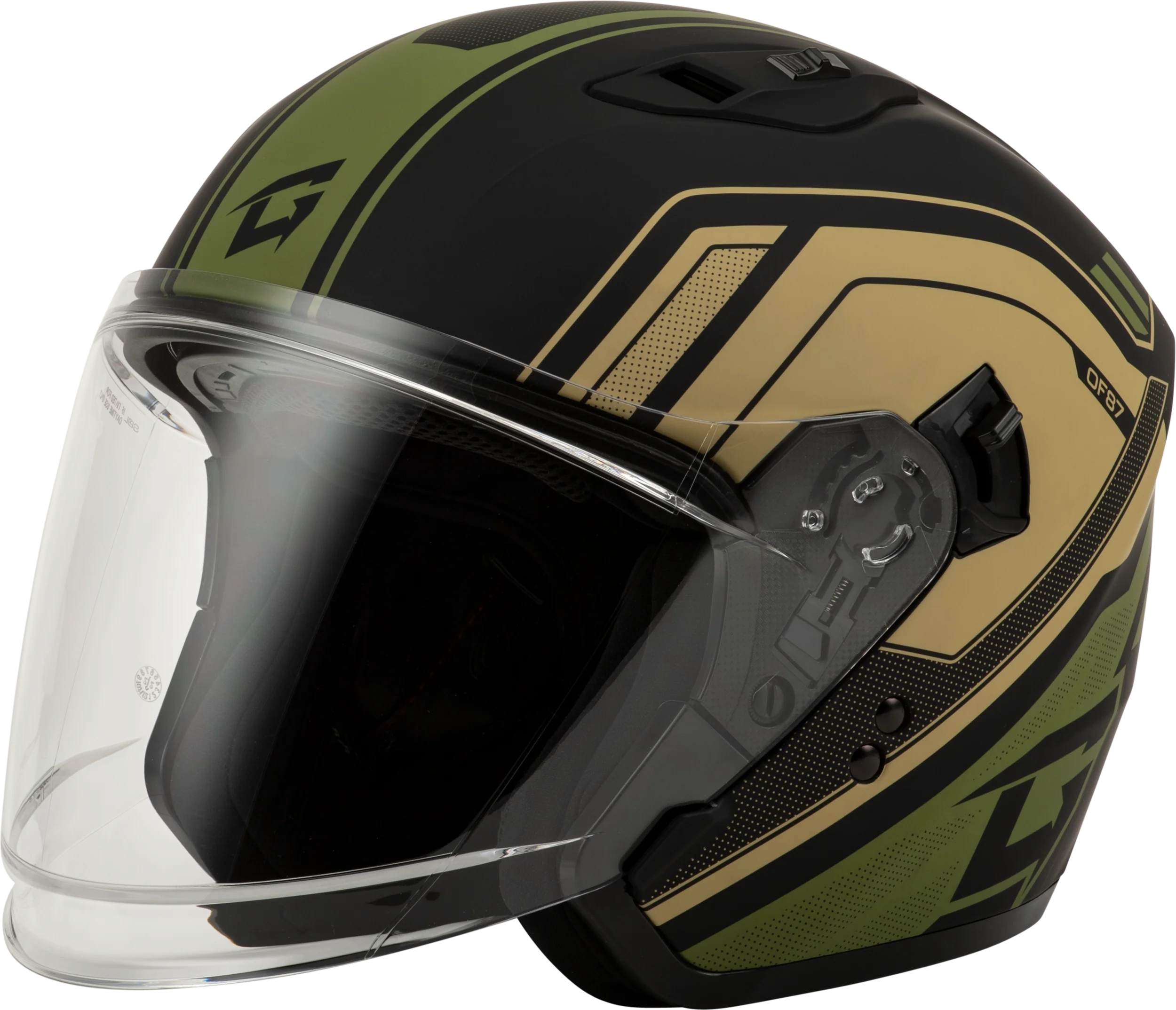 Of-87 Duke Helmet W/Led Light Matte Blk/Green Xs