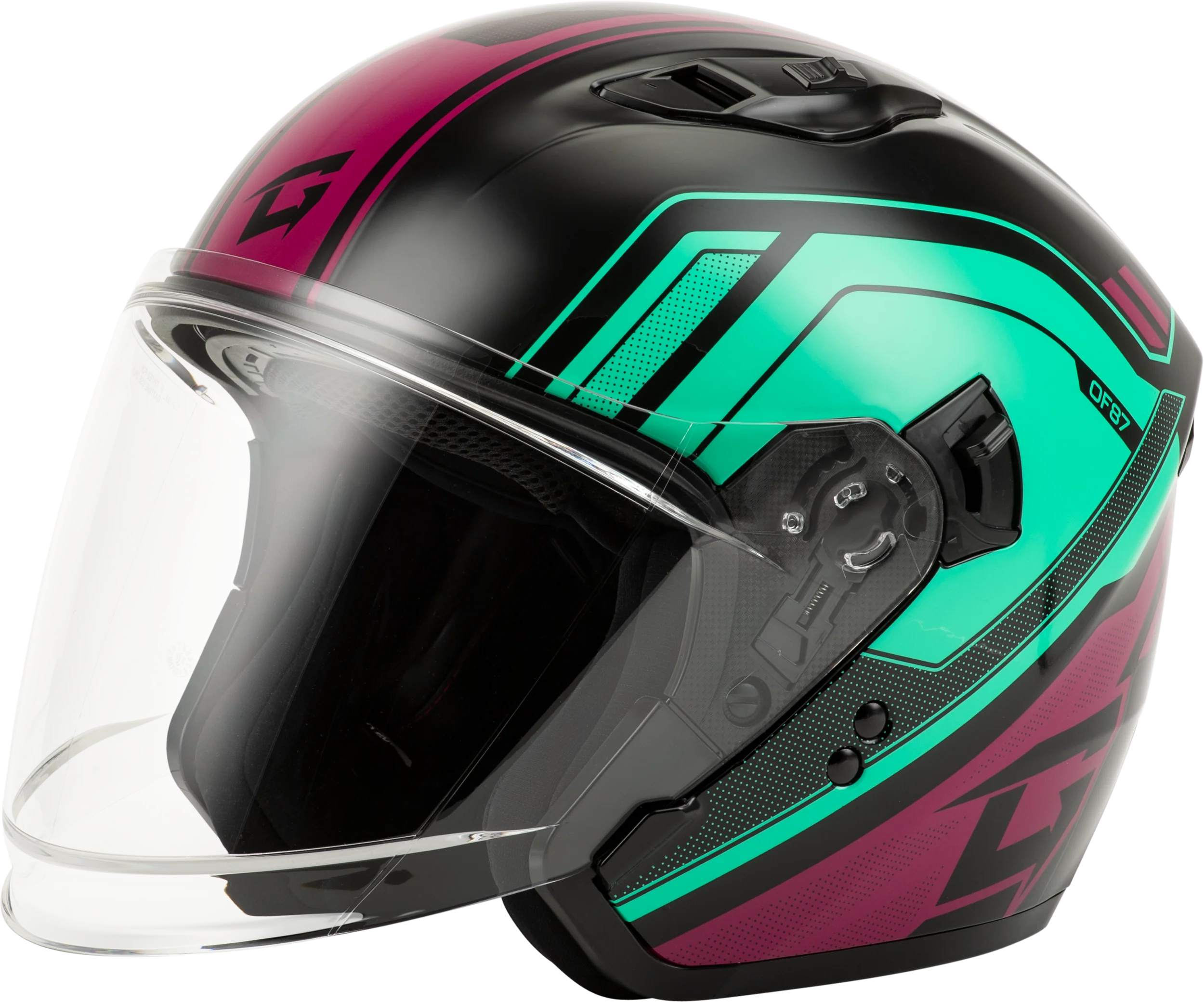 Of-87 Duke Helmet Black/Aqua/Coral 2x