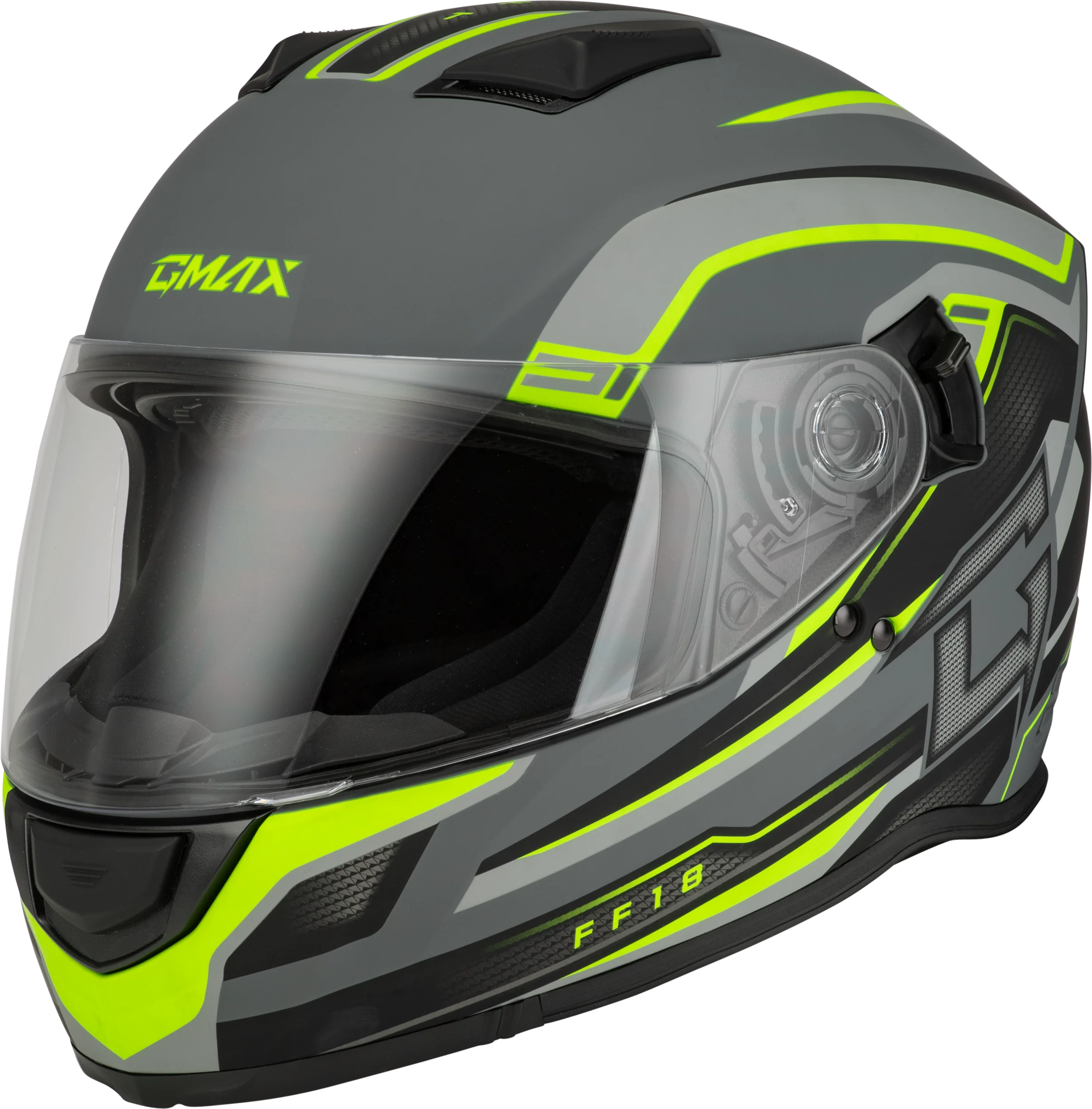 Ff-18 Drift Helmet Matte Grey/Hi-Viz Md