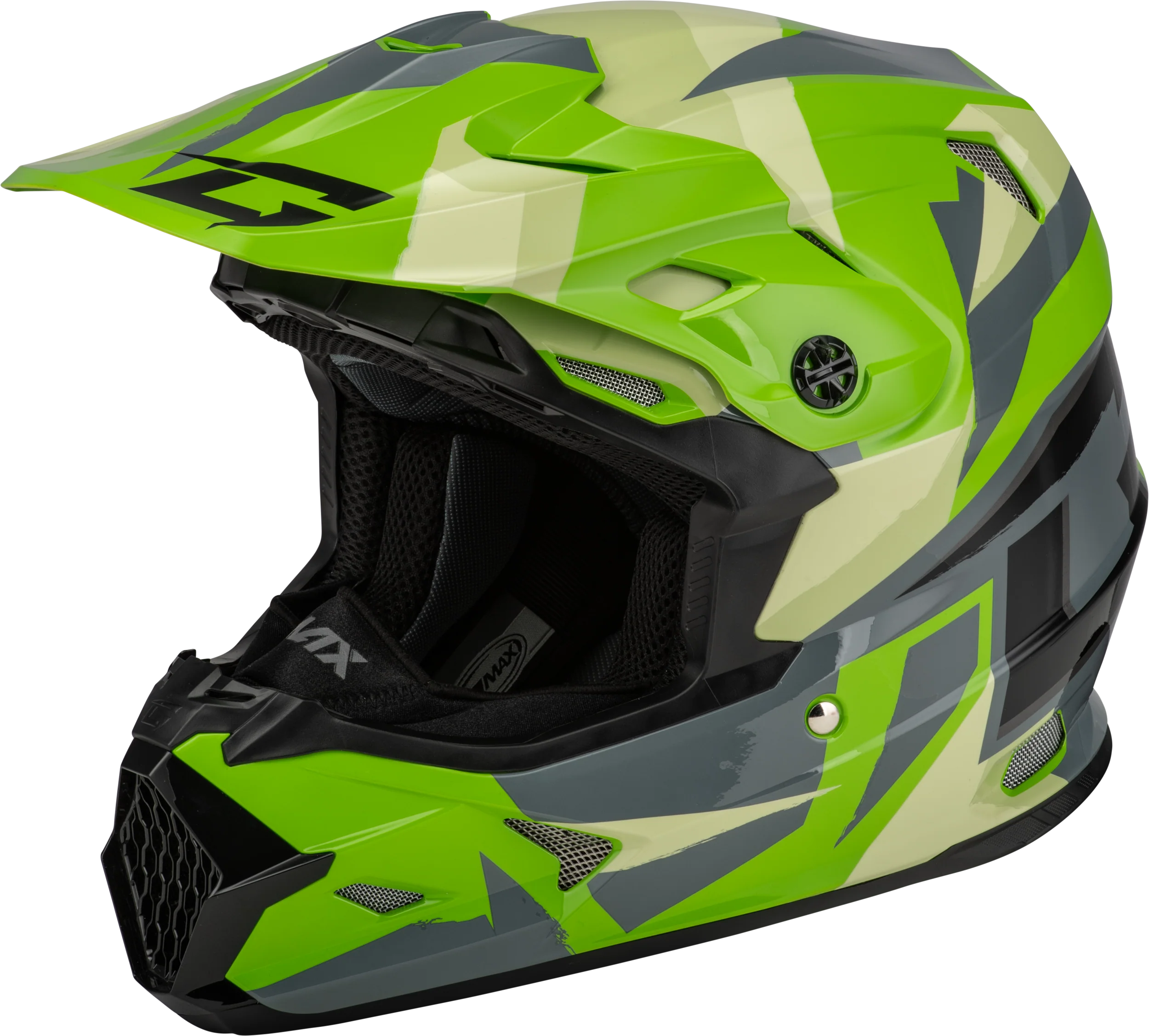 Mx-96s Splinter Helmet Green/Grey/Black Lg