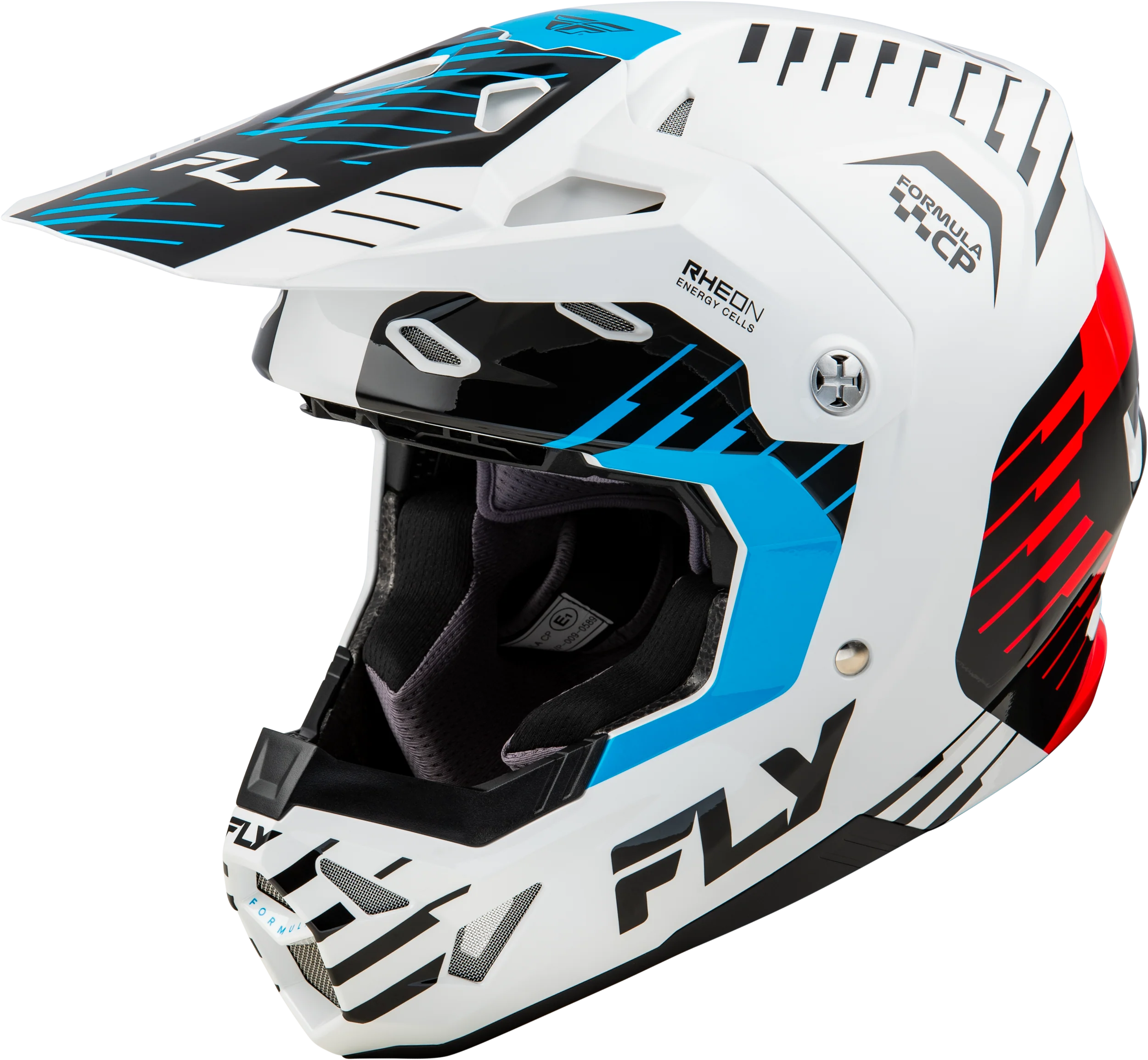 Youth Formula Cp Slice Helmet White/Red/Cyan Yl
