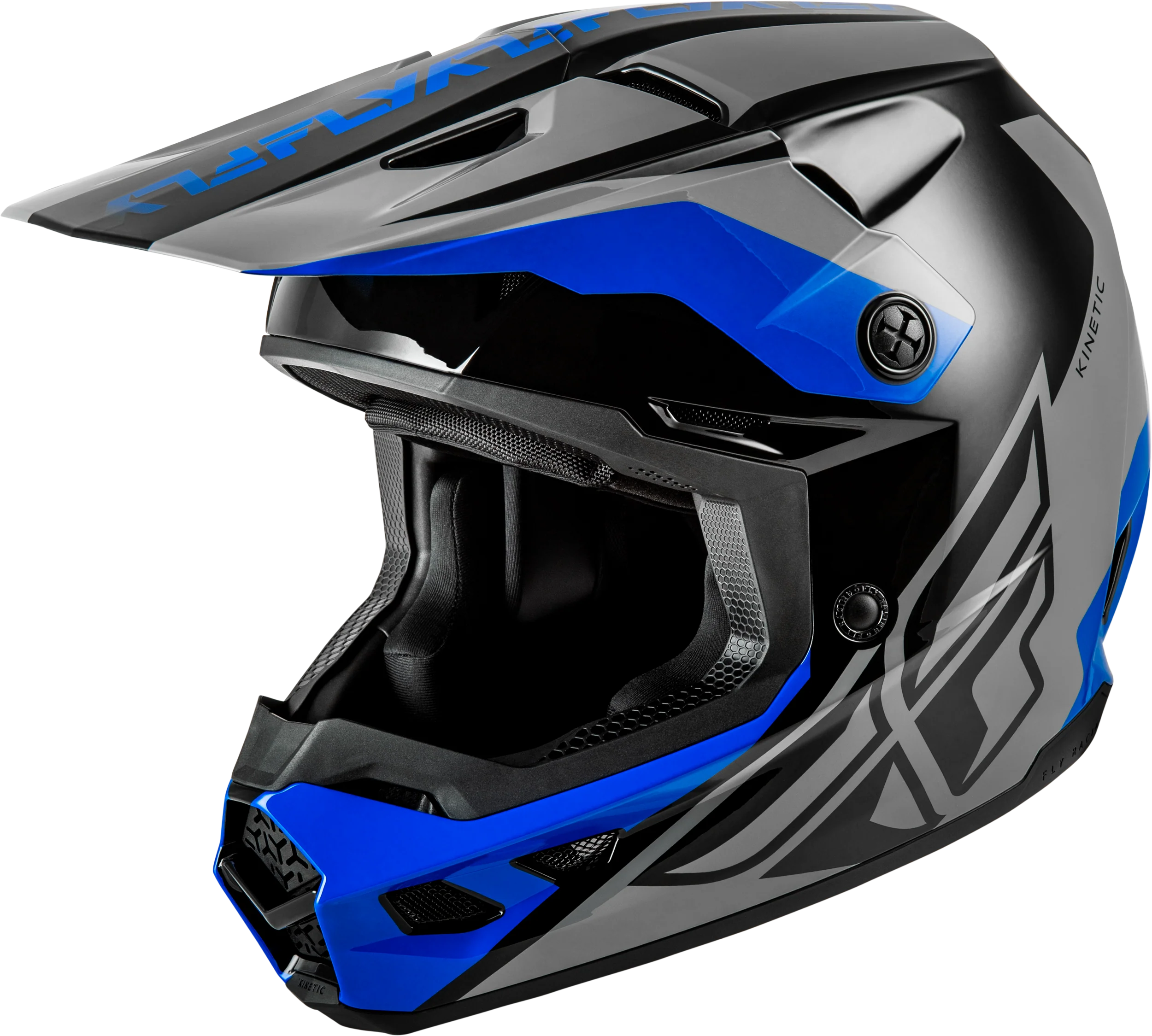Kinetic Crest Helmet Grey/Black/Blue Xl