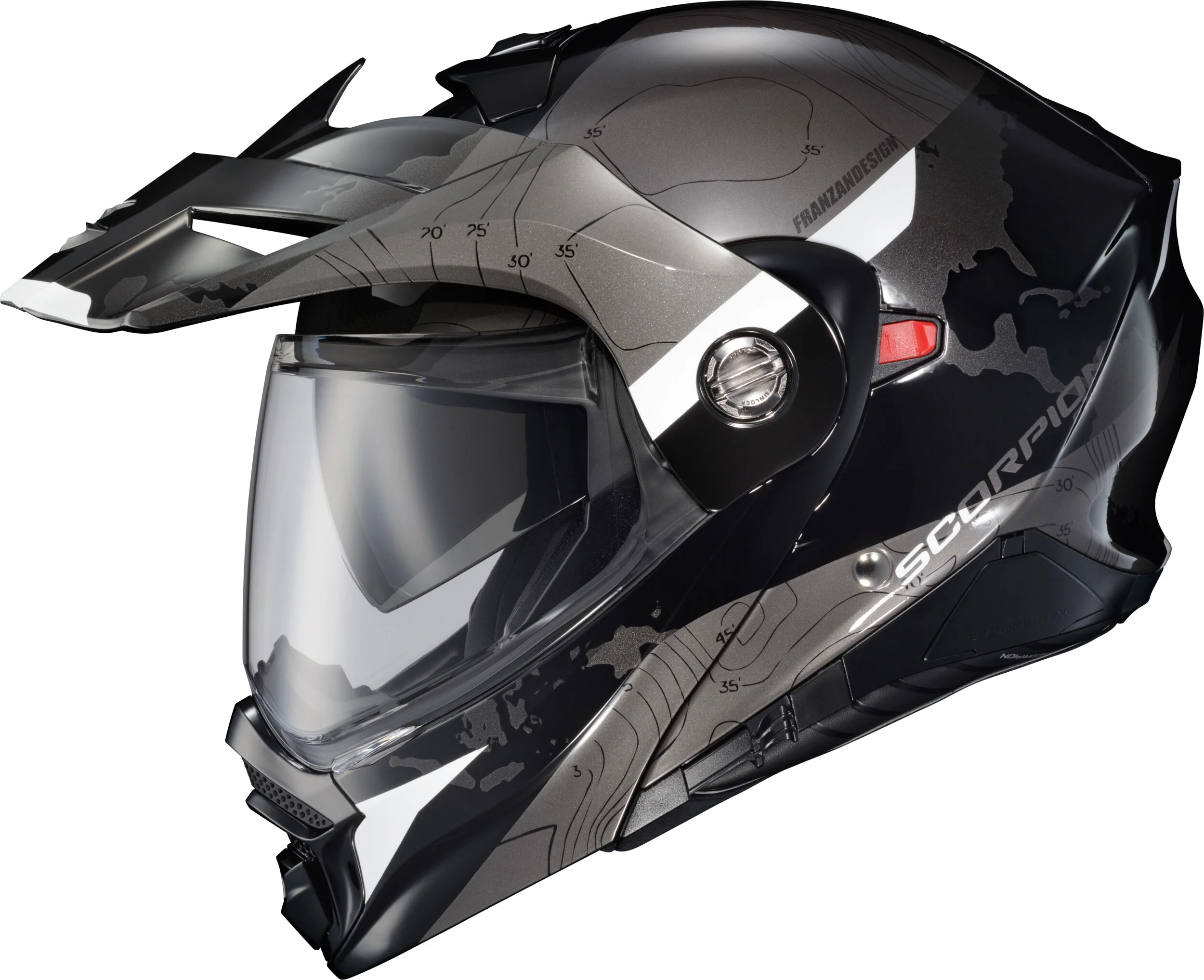 Exo-At960 Modular Helmet Topographic Black/White Sm