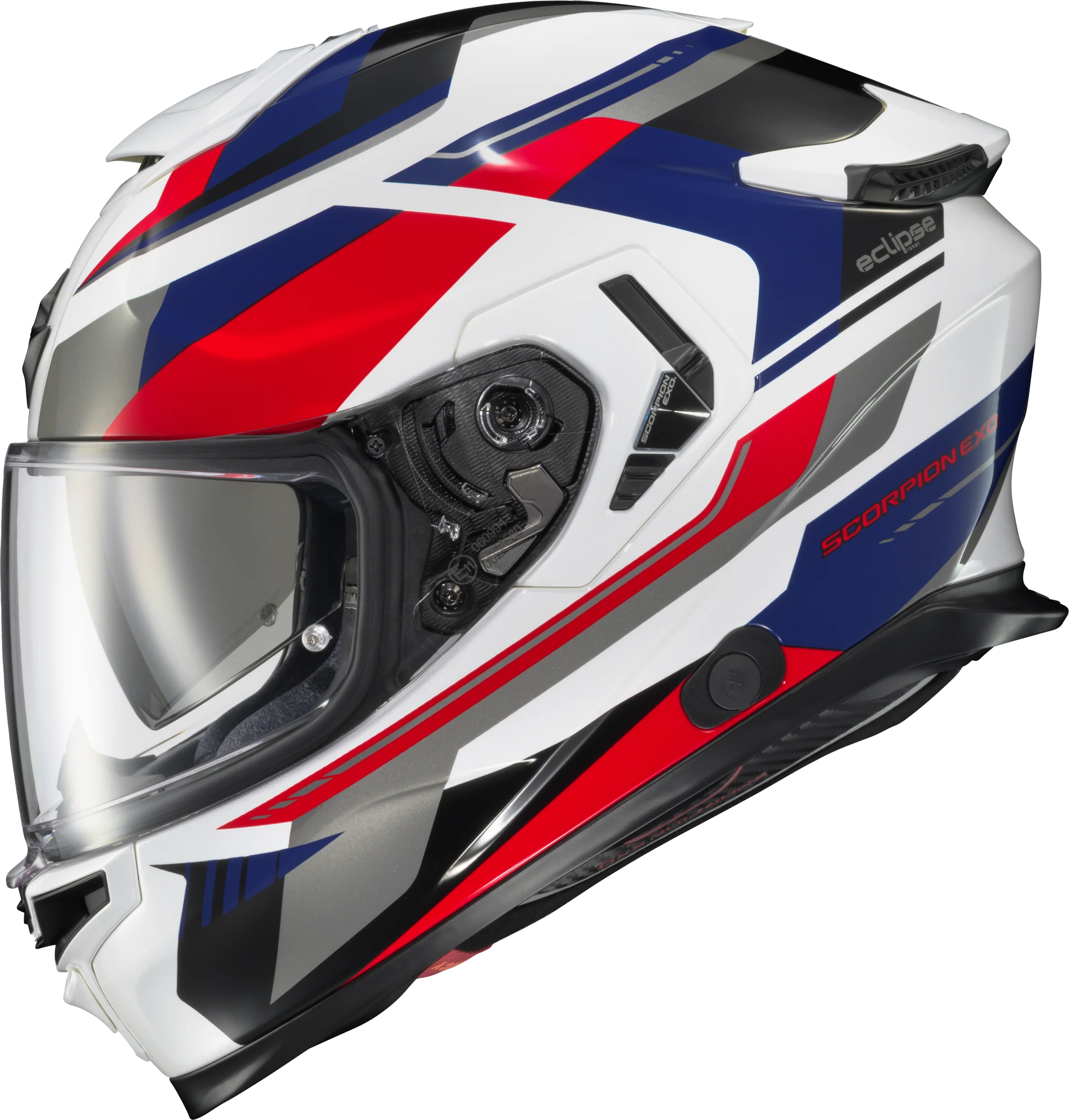 Exo-Eclipse Full Face Helmet Lunar White/Red/Blue Md