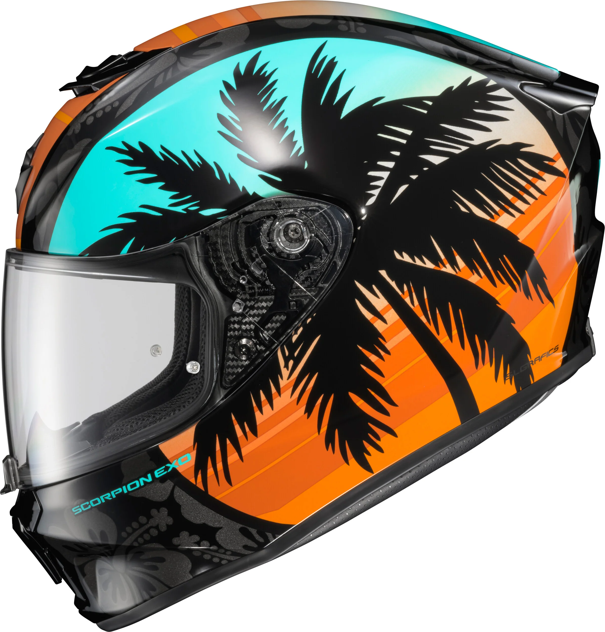 Exo-R330 Full-Face Helmet Tubbs Light Blue/Orange Sm