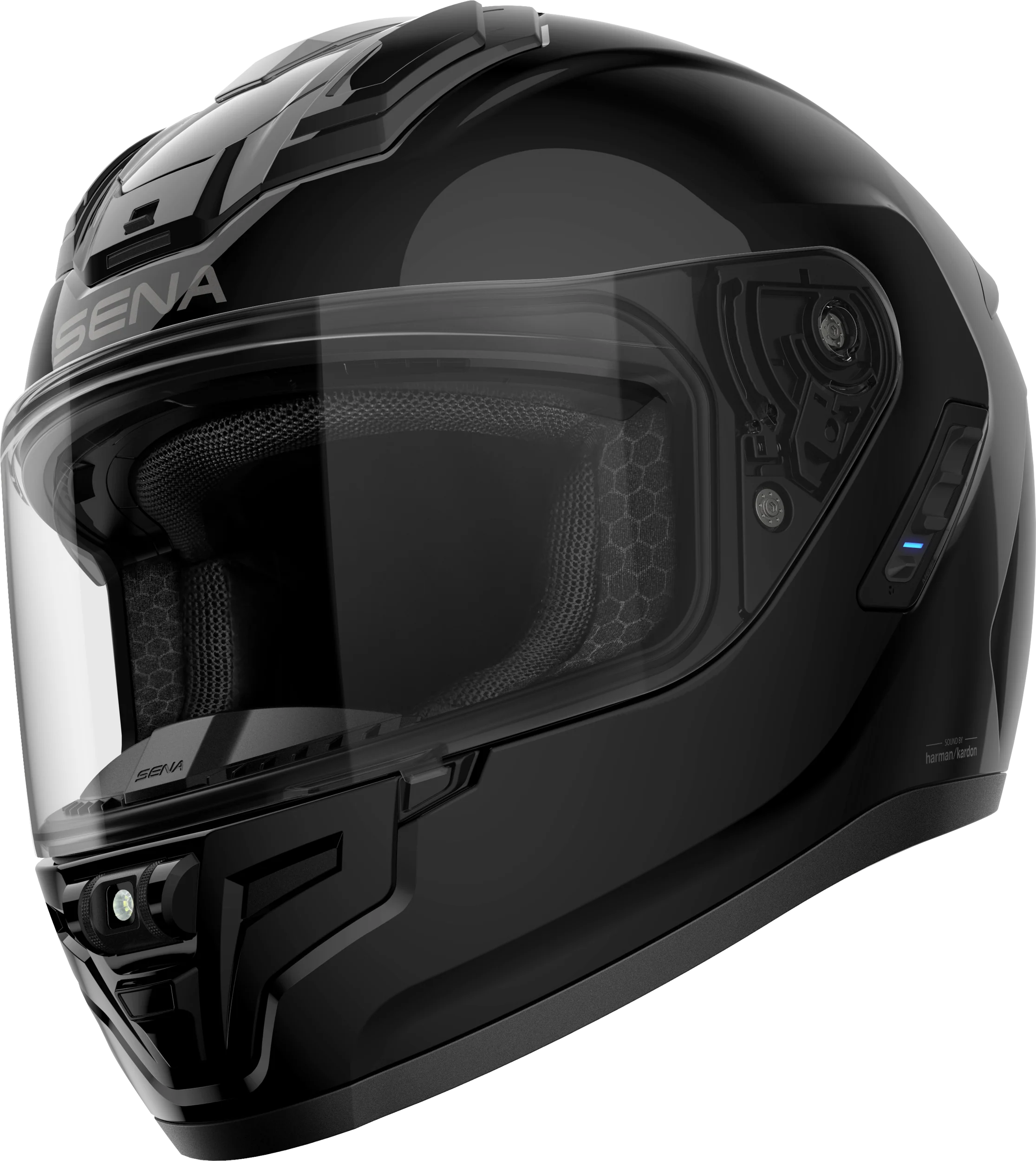 Phantom Ff Mesh Com Helmet Glossy Black Lg
