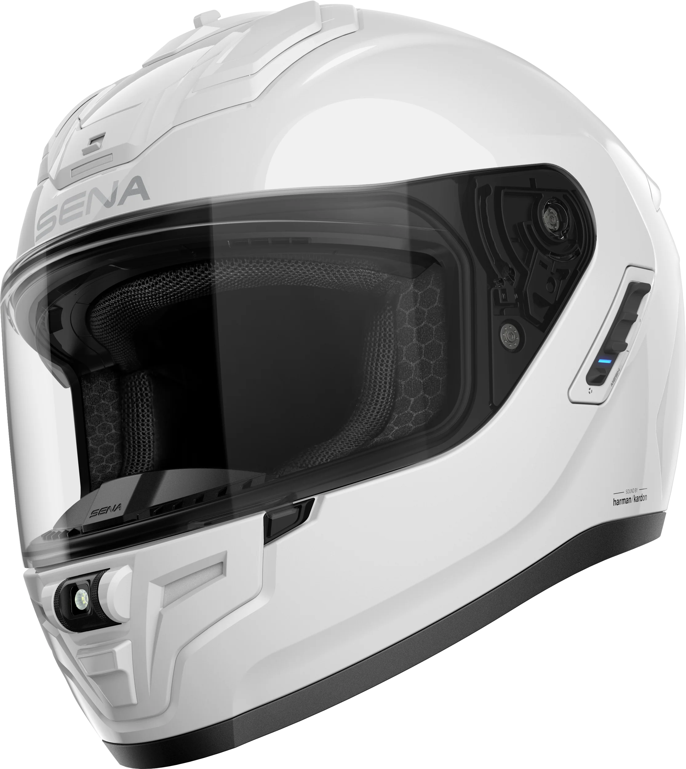 Phantom Ff Mesh Com Helmet Glossy White Sm