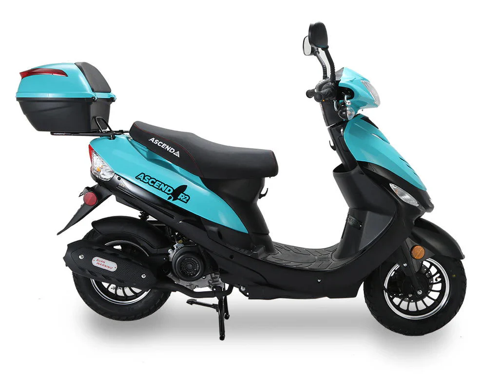 Ascend R-2 50cc Street Scooter, Automatic, Front Disc Brake, LED Headlight, Trunk Included, 50 State Legal - Image 5
