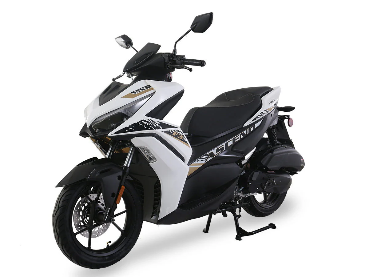 Ascend F3 150cc Street Scooter, Automatic Shifting, Hydraulic Disc Brakes, 14 inch Aluminum Wheels, Digital Speedometers - Image 3