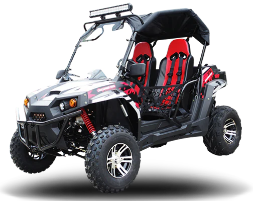 TrailMaster Challenger 200X Go Kart UTV Side by Side, with Alloy Wheels, Windshield and LED Light Bar - Image 4