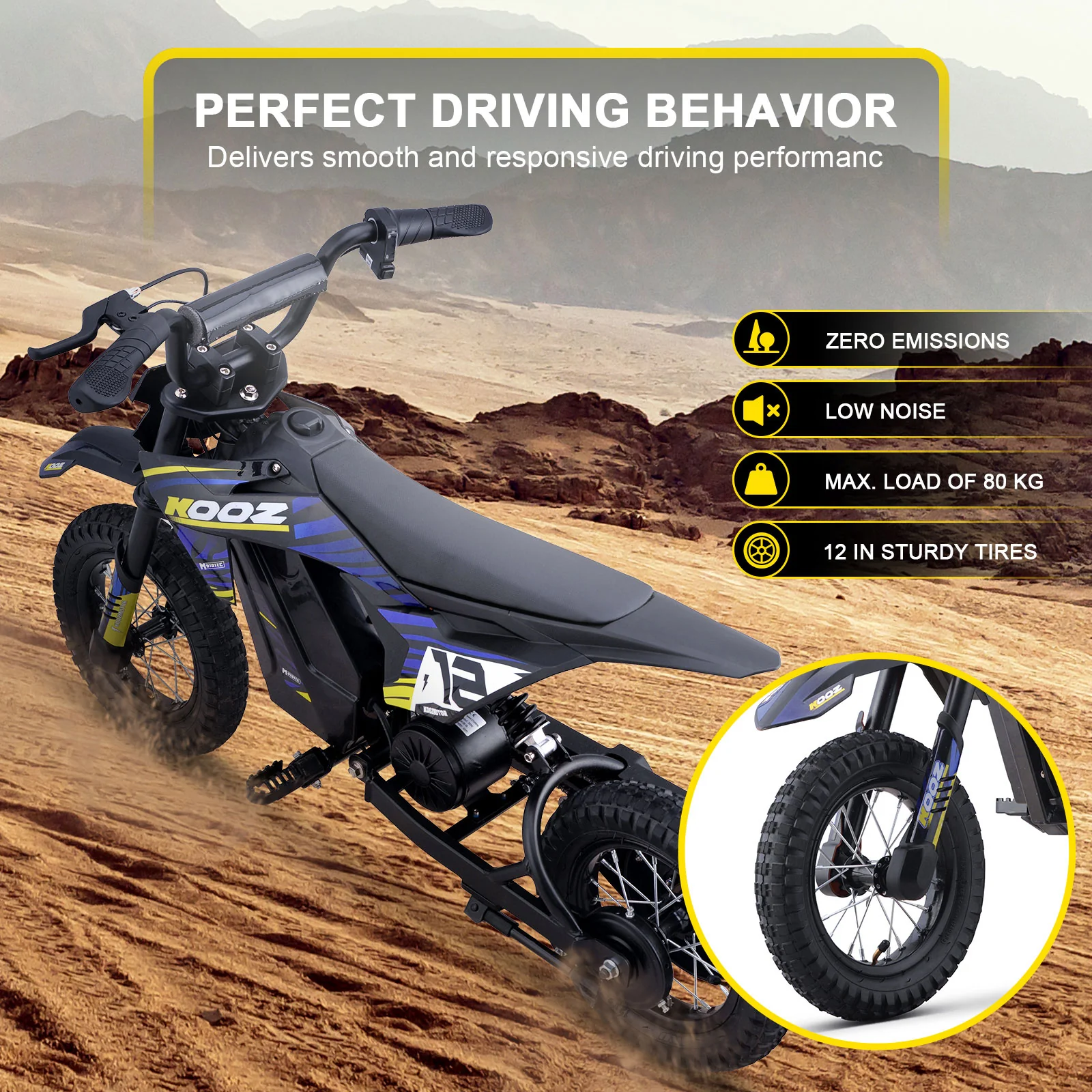 Electric Dirt Bike, Lithium 36v 300w (HP122E), Ages 6-9 - Image 4