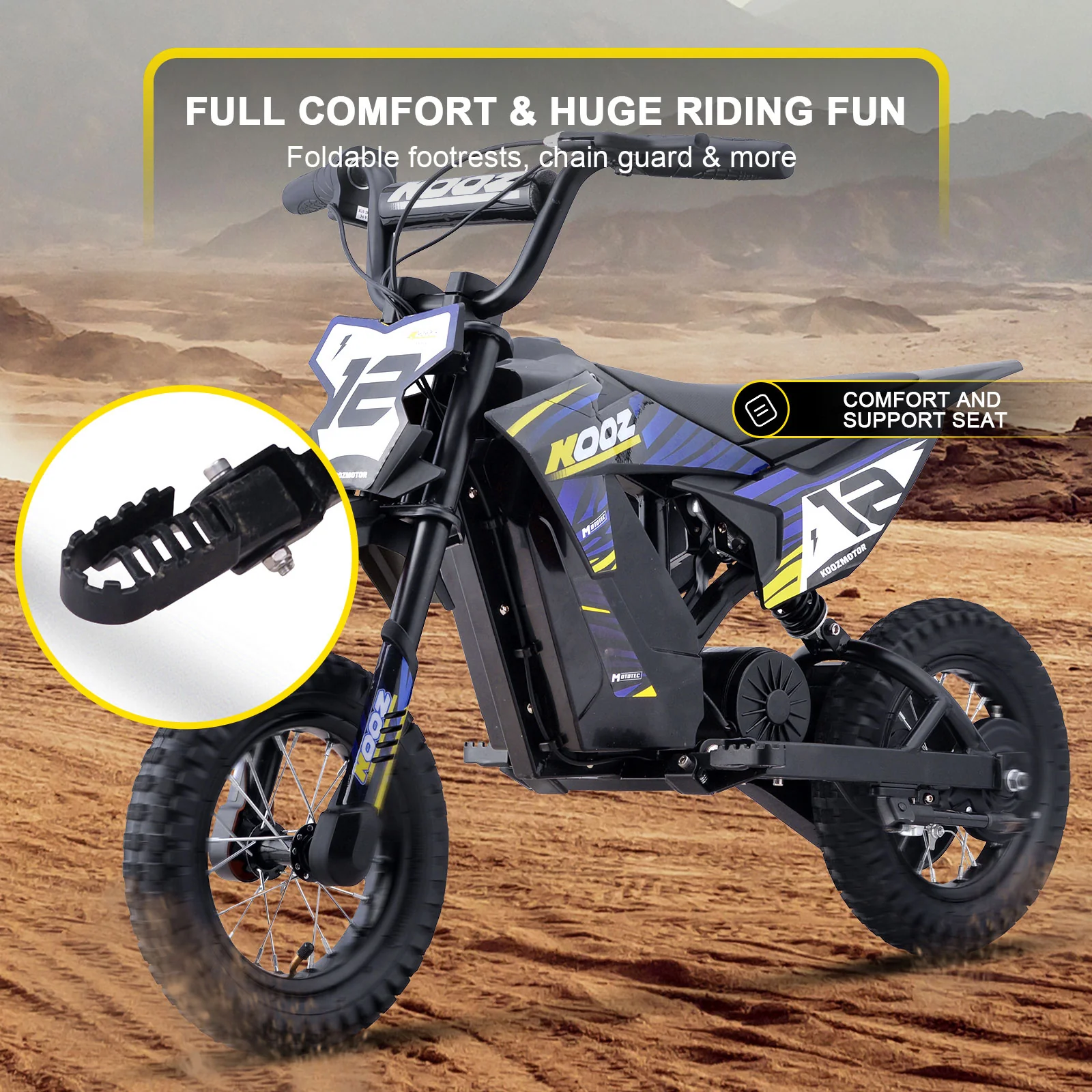 Electric Dirt Bike, Lithium 36v 300w (HP122E), Ages 6-9 - Image 6